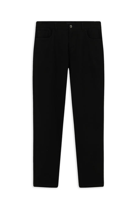 Siyah Regular Fit Lyocell Karışımlı Kanvas / Chino Pantolon