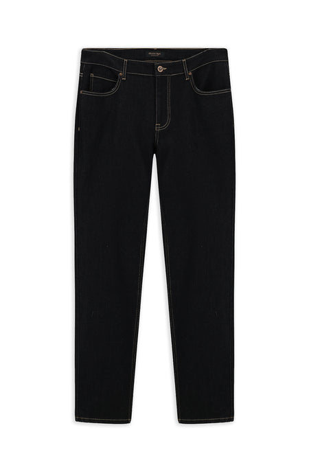 Koyu Lacivert Regular Fit Düz Pamuklu 5 Cep Denim Pantolon