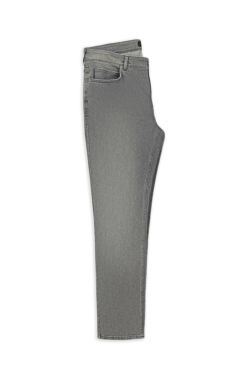 Orta Gri Relaxed Fit Rahat Kesim Likralı Denim Pantolon