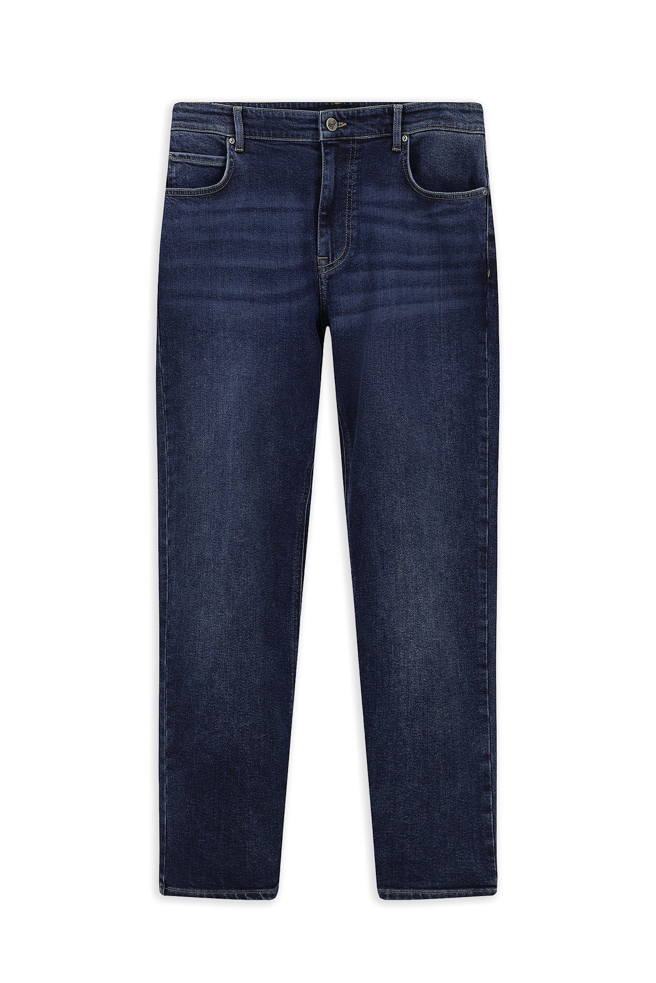 Koyu Mavi  Regular Fit Likralı Denim Pantolon