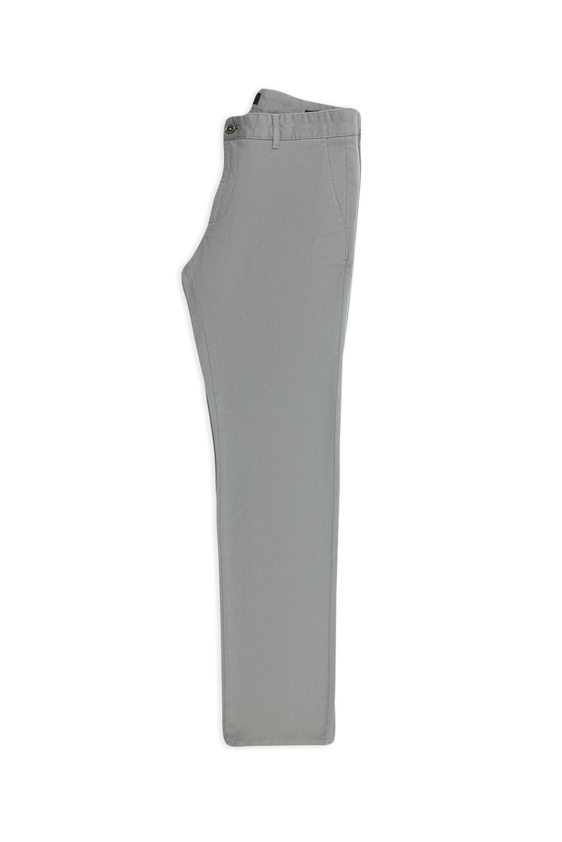 Orta Gri Regular Fit Likralı Kanvas / Chino Pantolon