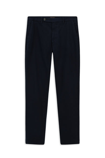 Koyu Lacivert Regular Fit Lyocell Karışımlı Kanvas / Chino Pantolon