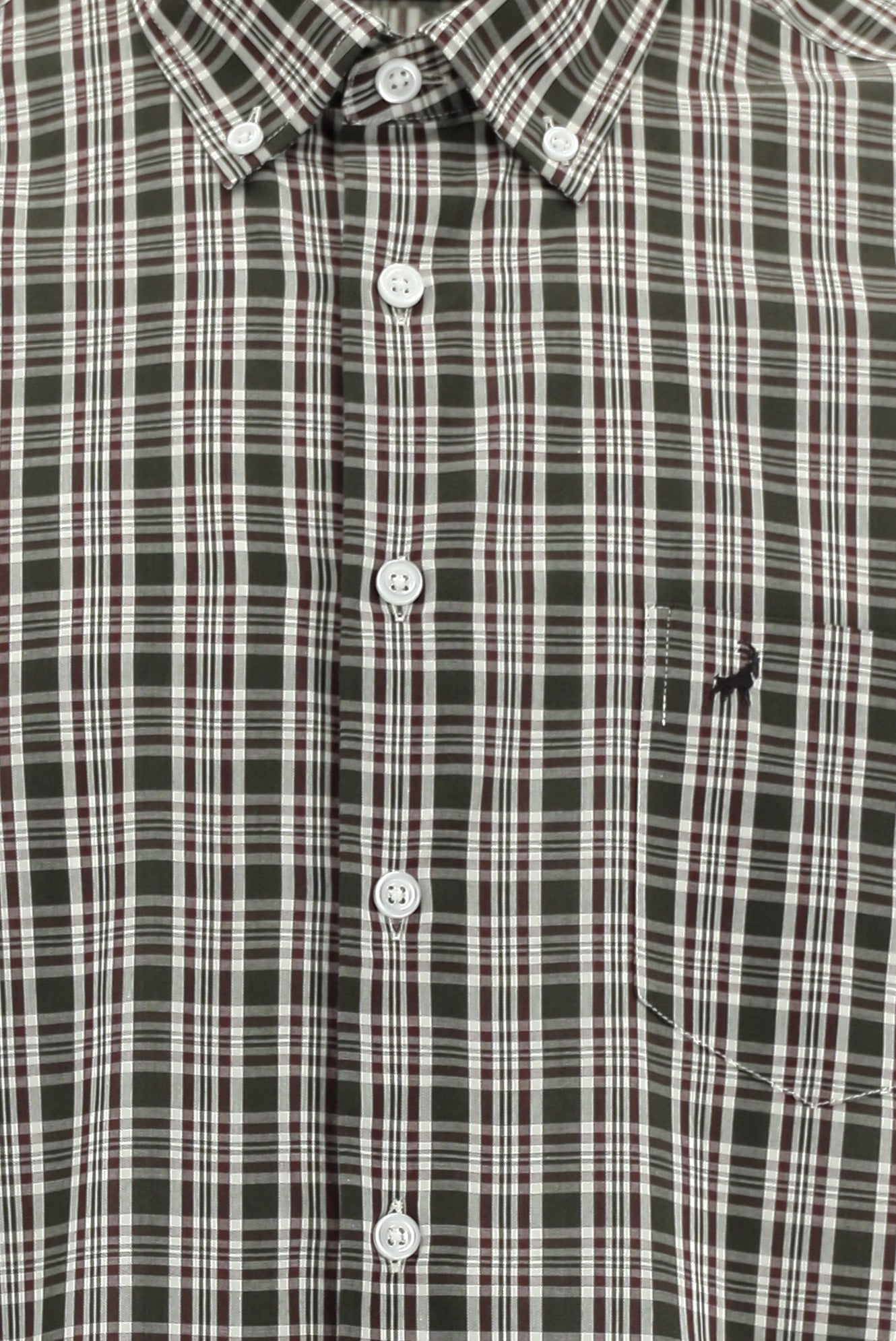 Acı Kahve Uzun Kol Regular Fit Düğmeli Yaka Ekose Pamuk Gömlek