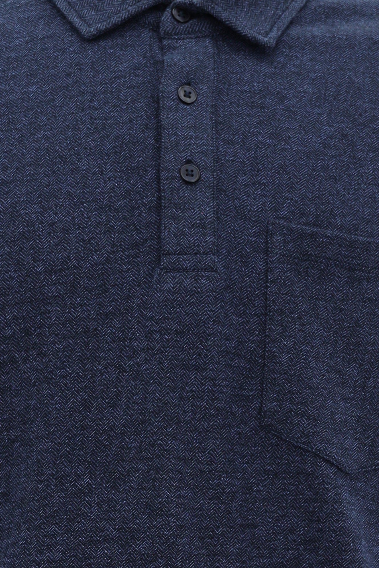 İndigo Polo Yaka Regular Fit Merserize Pamuk Sweatshirt