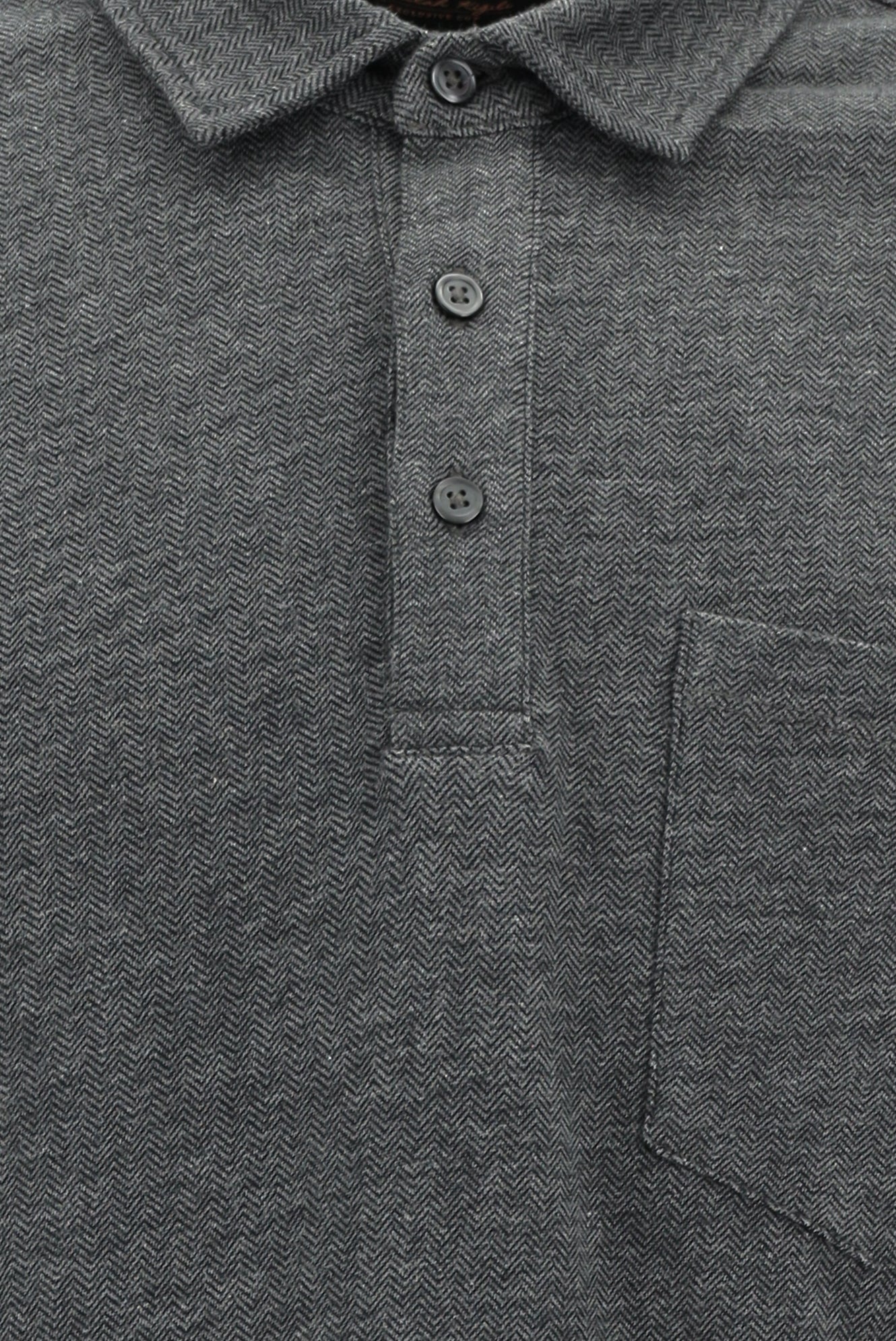 Koyu Antrasit Melanj Polo Yaka Regular Fit Merserize Pamuk Sweatshirt