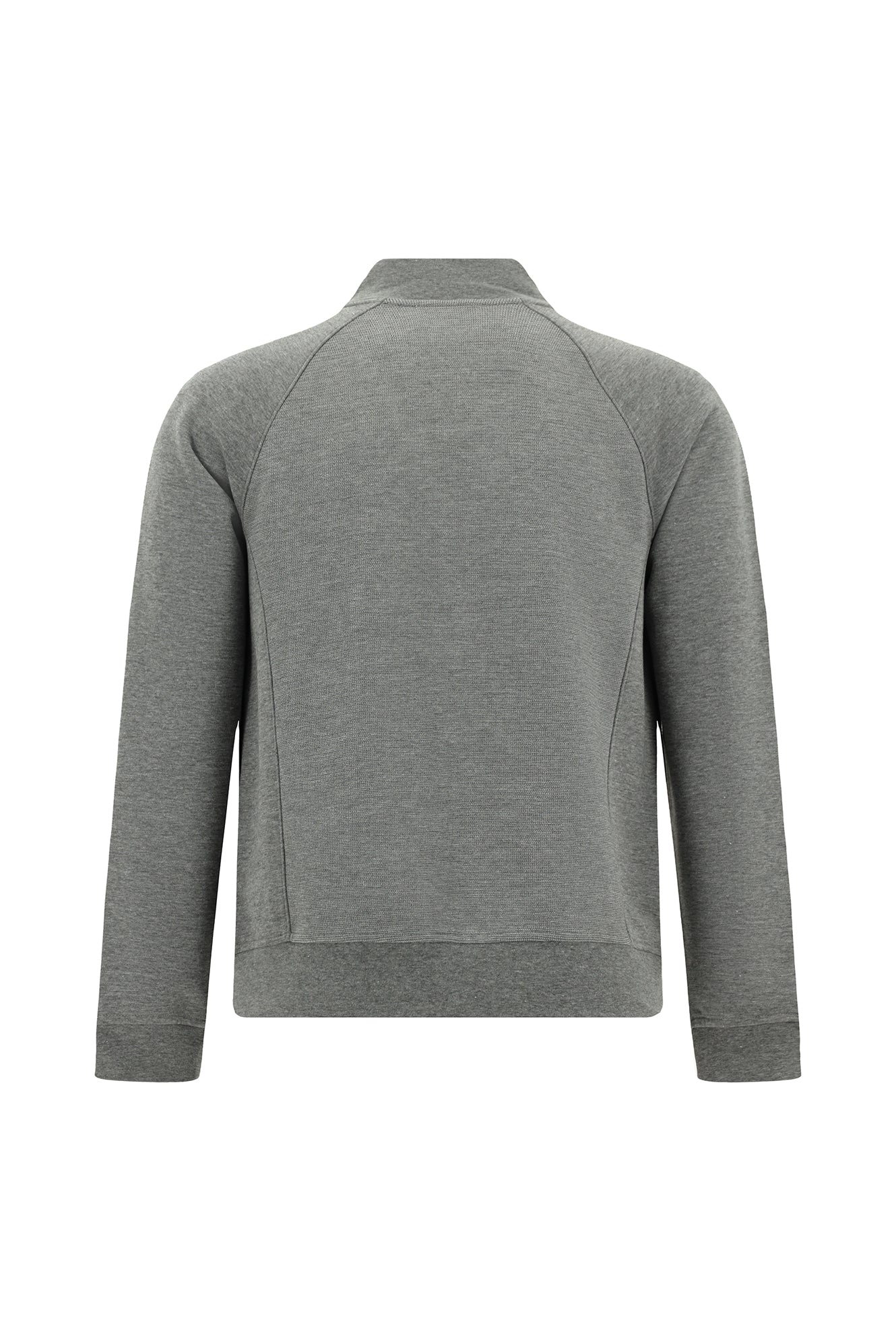 Orta Füme Melanj Pamuklu Fermuarlı Desenli Sweat Hırka