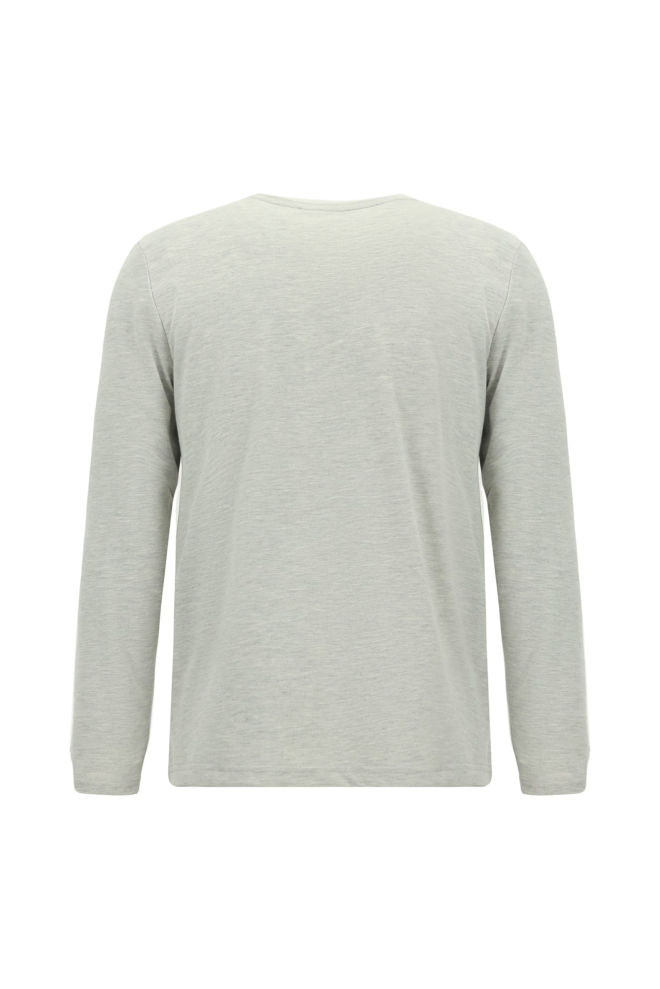Açık Gri Melanj Bisiklet Yaka Regular Fit Nakışlı Pamuk Sweatshirt