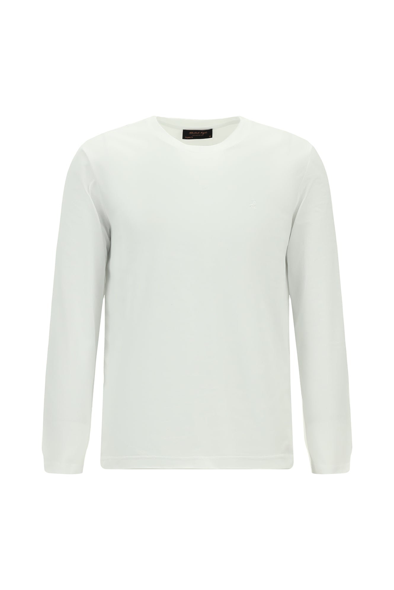 Kırık Beyaz Bisiklet Yaka Regular Fit Nakışlı Pamuk Sweatshirt
