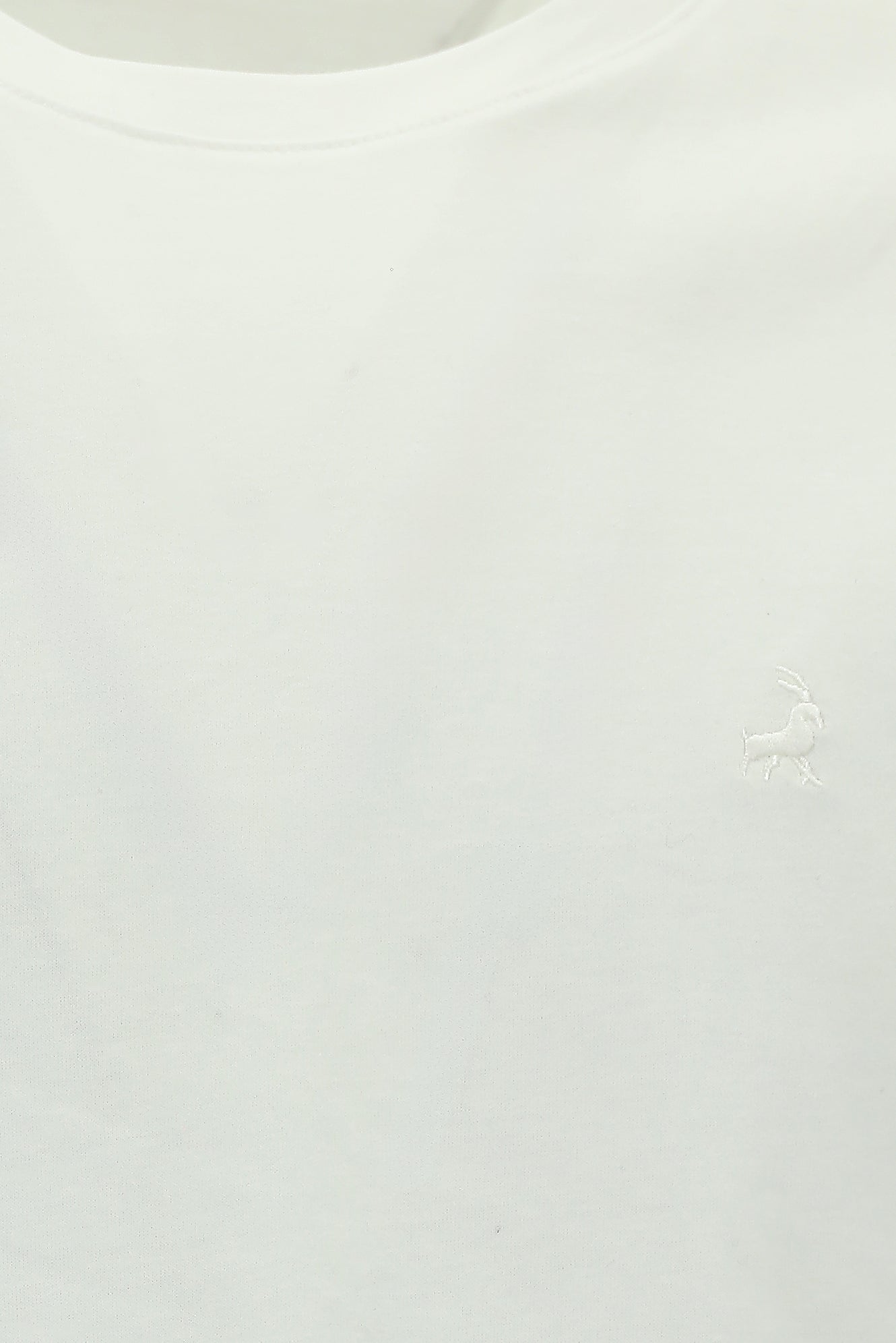 Kırık Beyaz Bisiklet Yaka Regular Fit Nakışlı Pamuk Sweatshirt