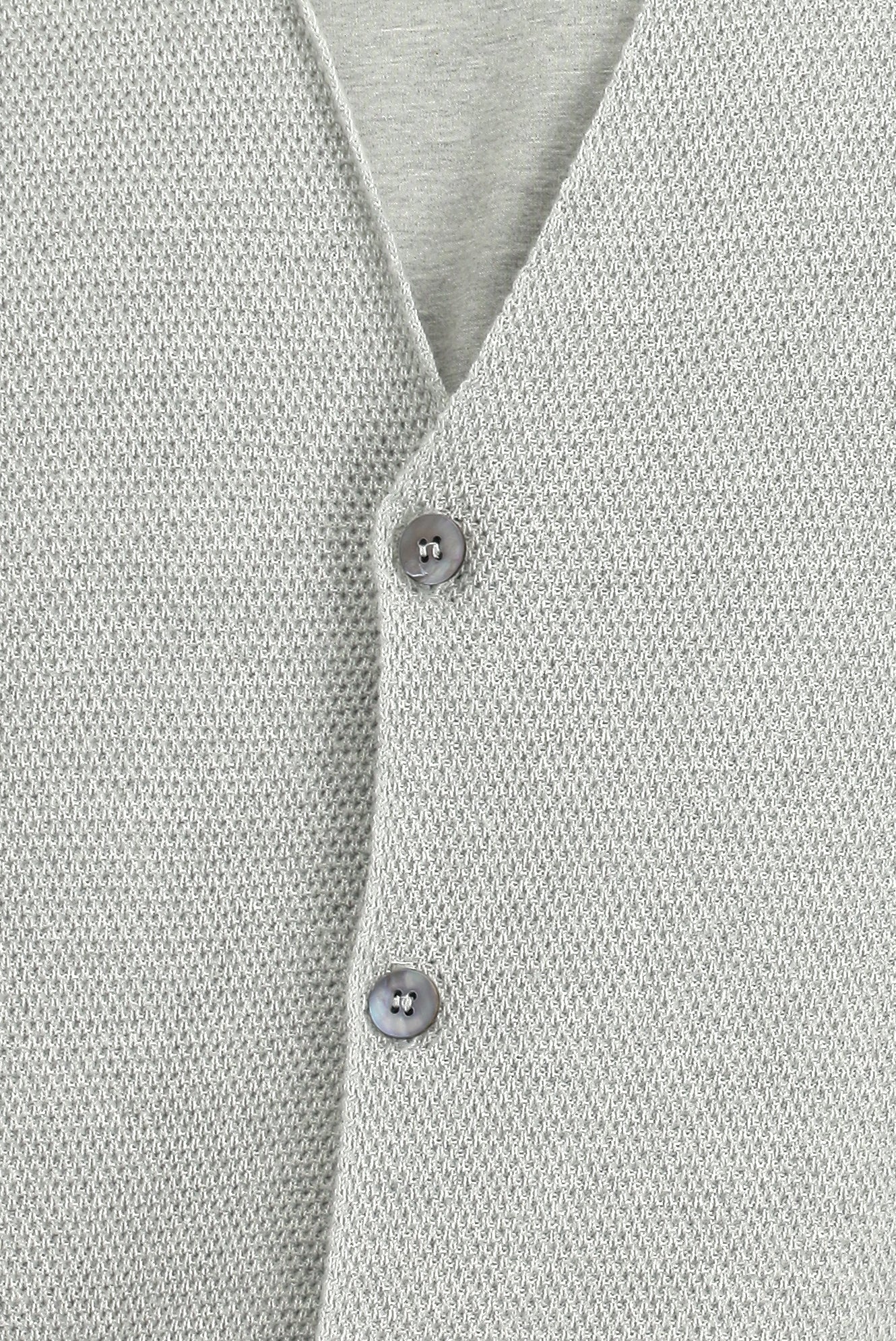 Açık Gri Melanj Desenli Yünlü Triko Yelek