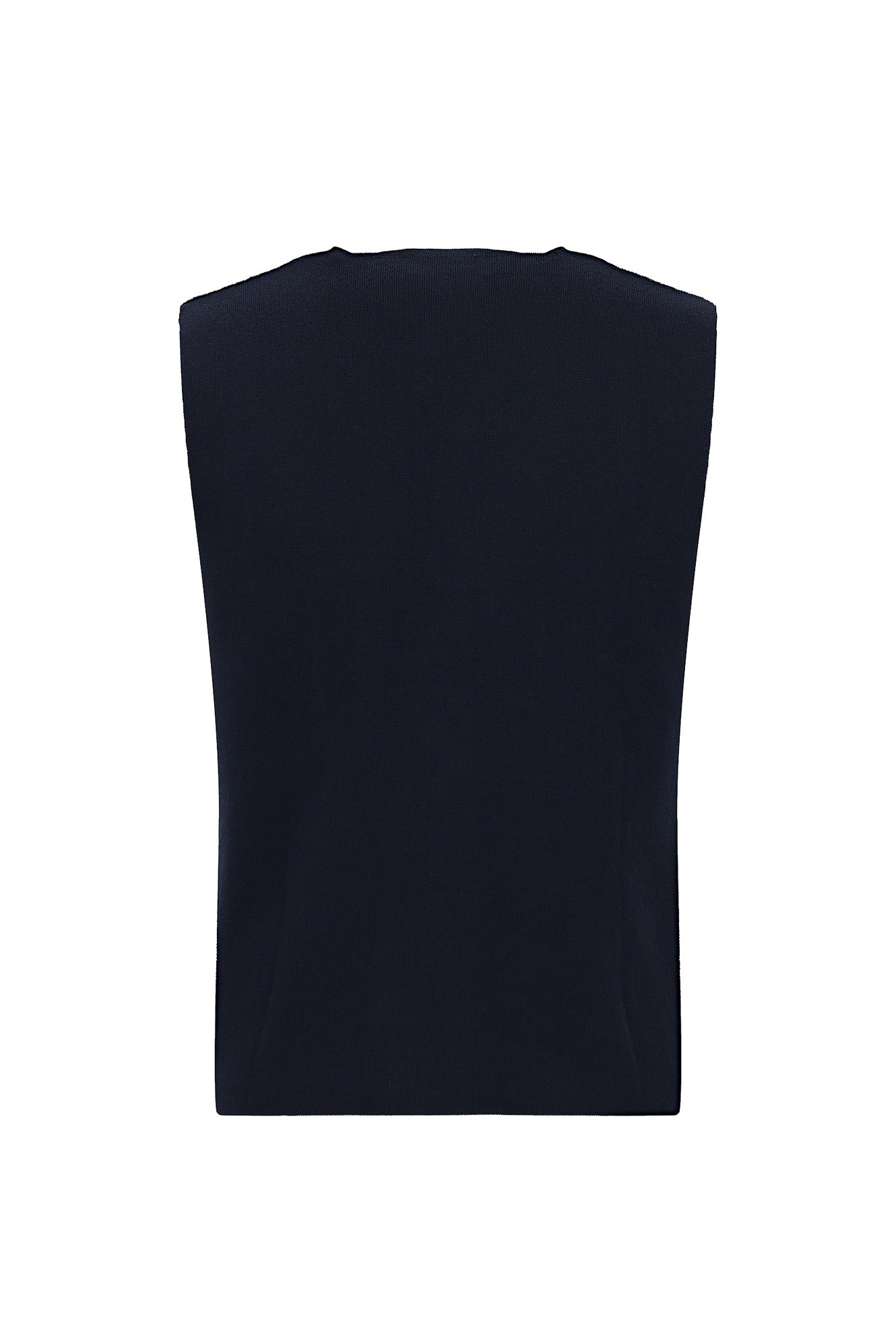 Koyu Lacivert Desenli Yünlü Triko Yelek