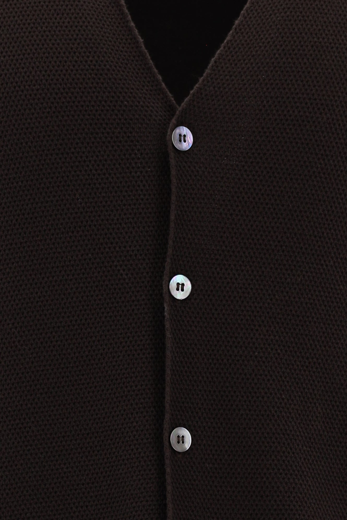 Koyu Kahve Desenli Yünlü Triko Yelek