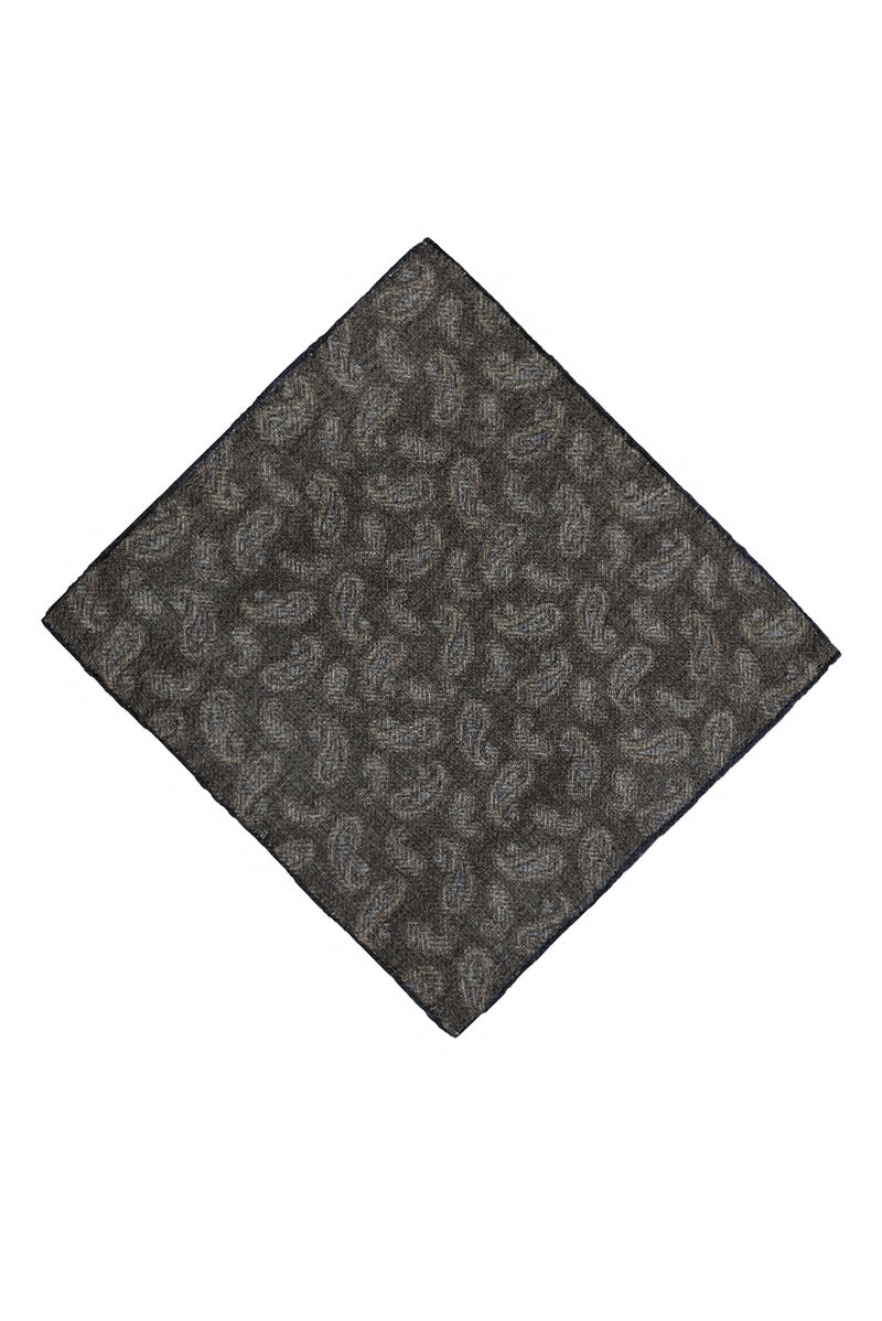 Koyu Kahve Desenli Yün Mendil