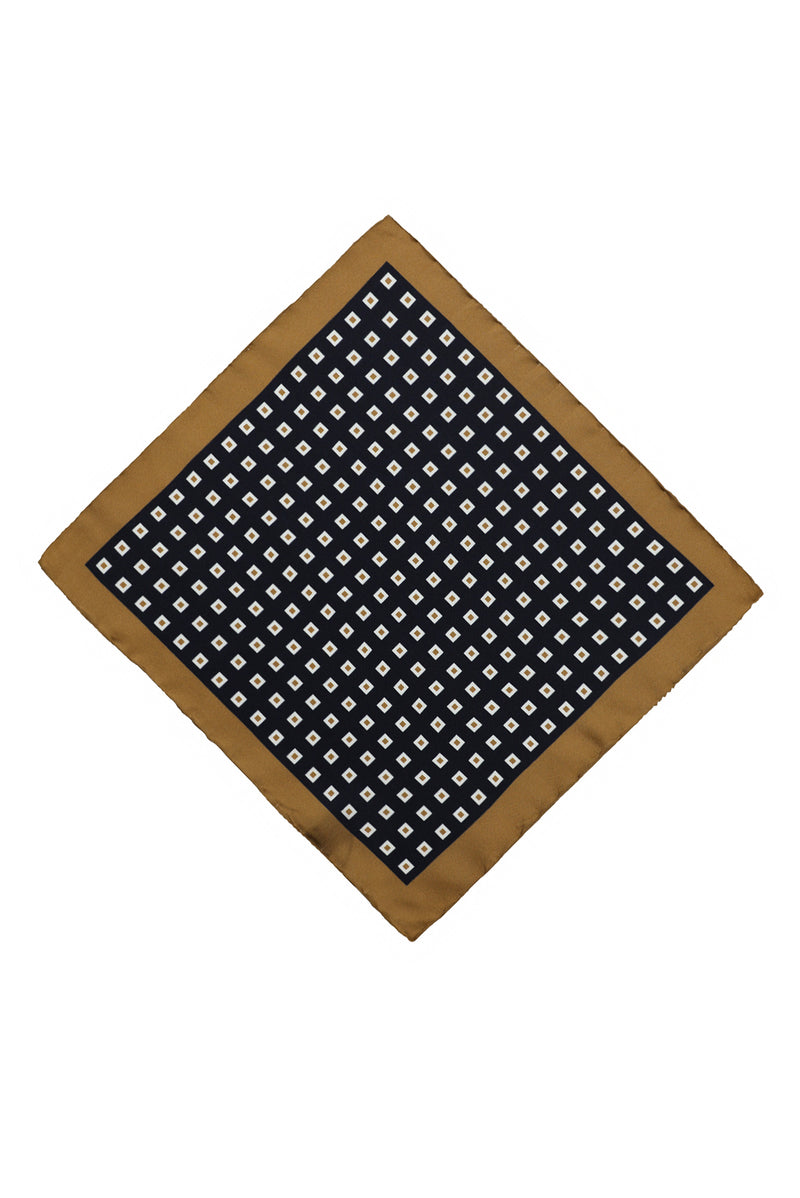 Koyu Lacivert Desenli Mendil