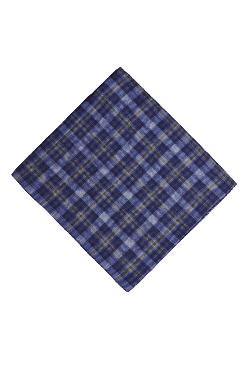 Orta Lacivert Desenli Çift Taraflı Mendil