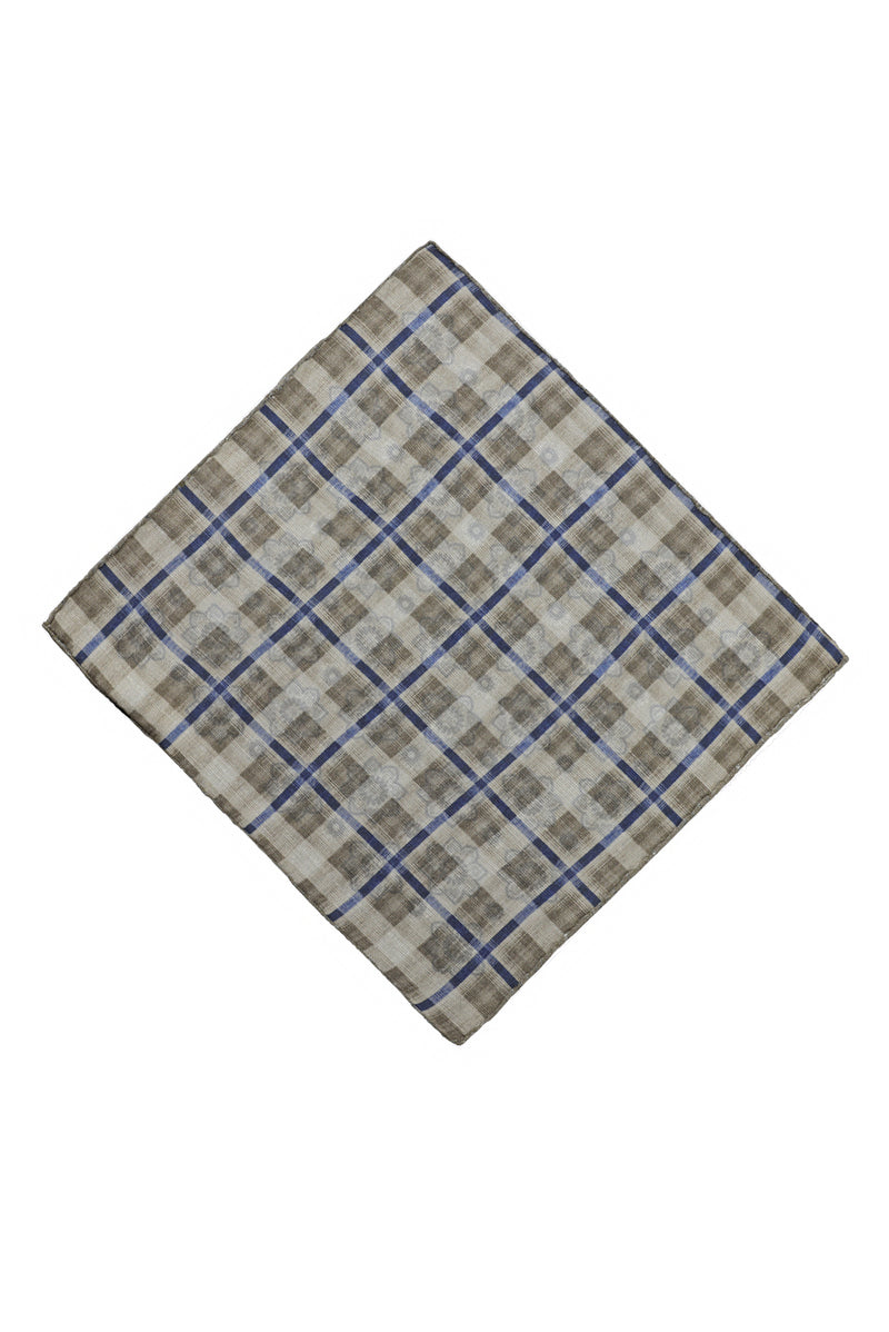 Orta Bej Desenli Çift Taraflı Mendil