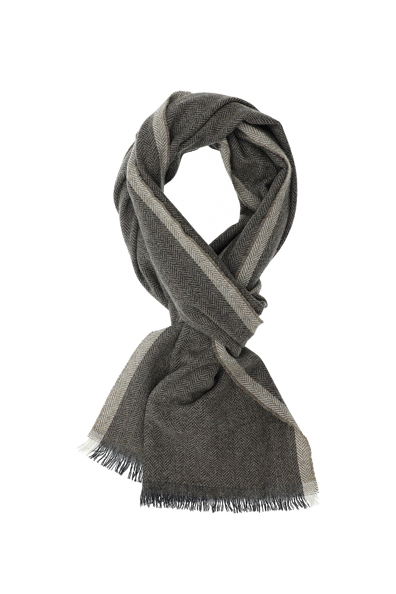 Açık Antrasit İtalyan Kaşmir Düz Atkı (37X180 CM)