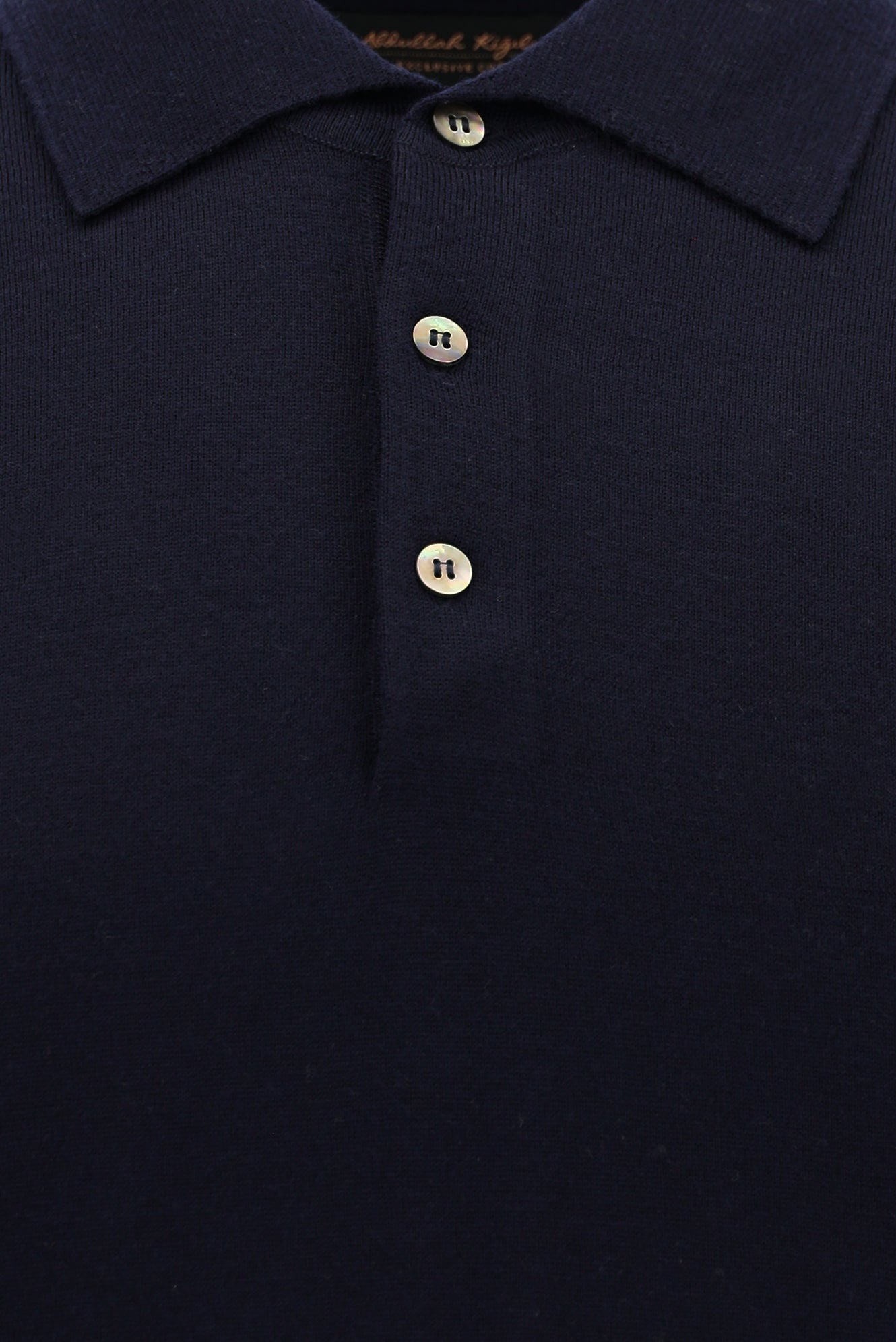 Koyu Lacivert Polo Yaka Regular Fit Yün Triko Kazak