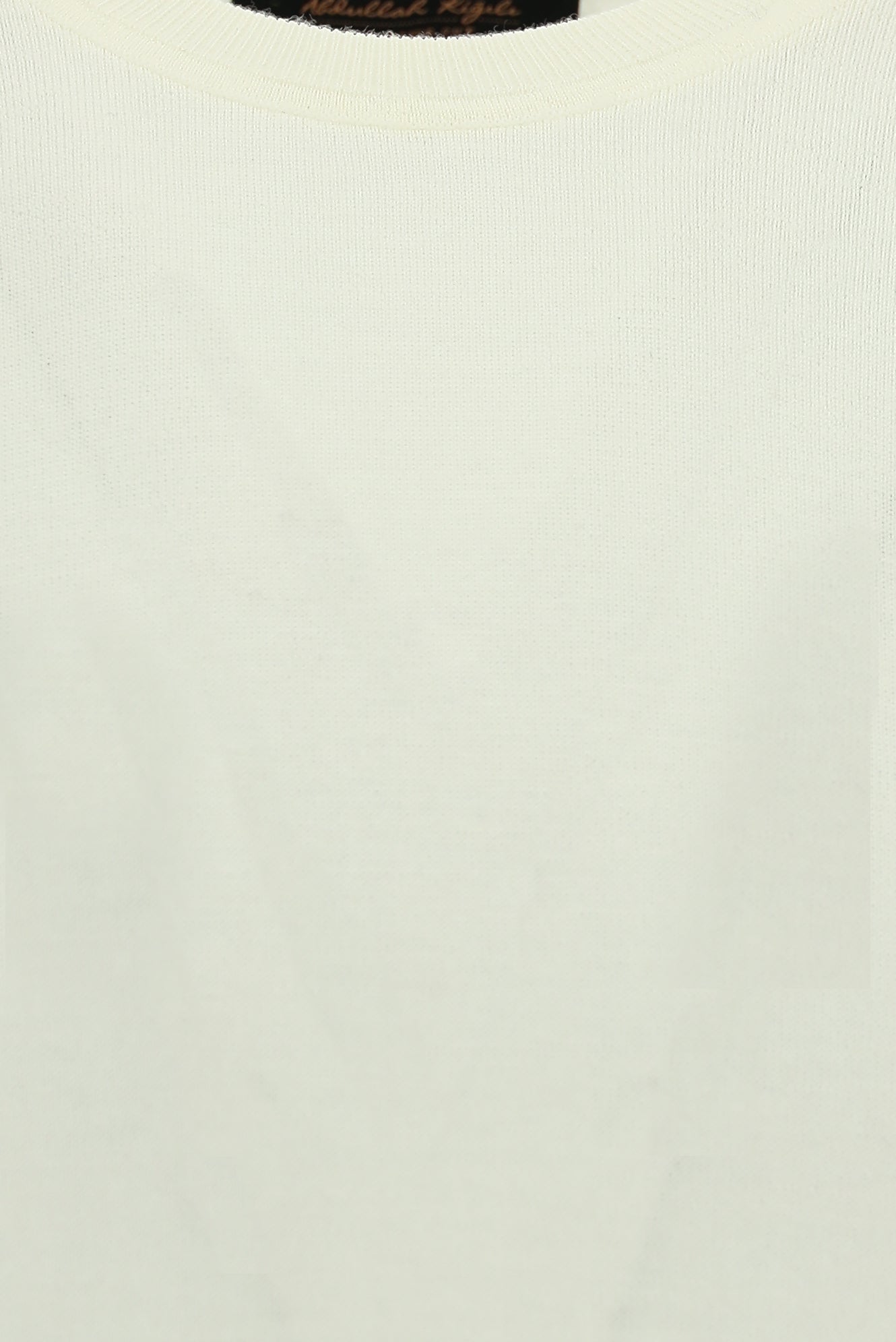 Kırık Beyaz Bisiklet Yaka Regular Fit Yün Triko Kazak