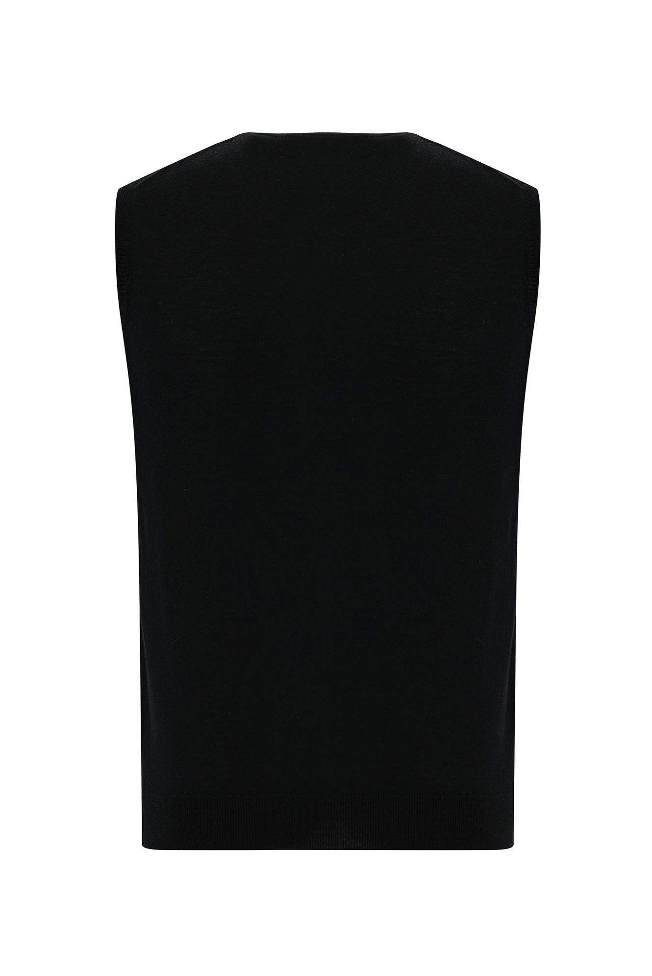 Siyah V Yaka Yünlü Kaşmirli Triko Süveter