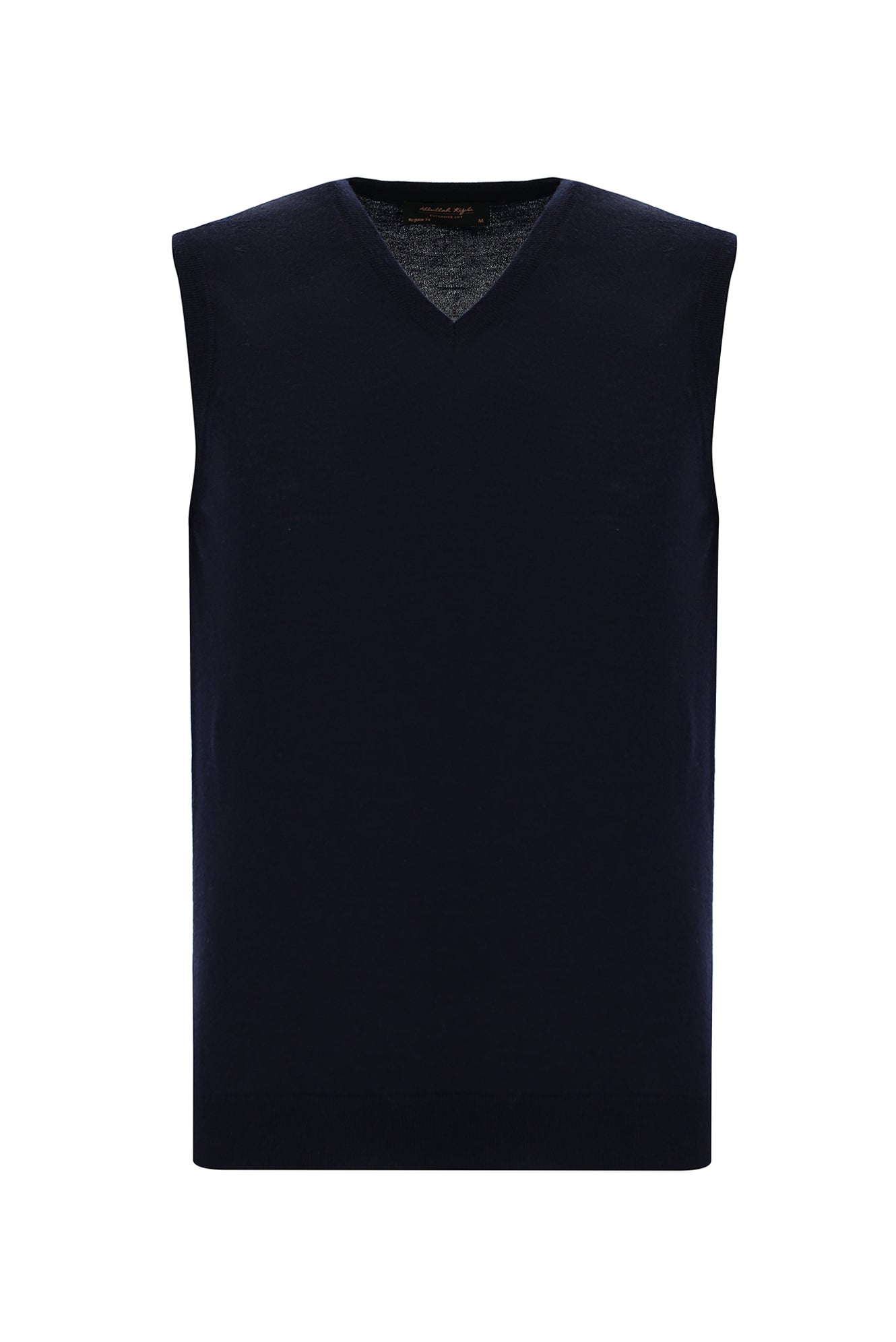 Koyu Lacivert V Yaka Yünlü Kaşmirli Triko Süveter