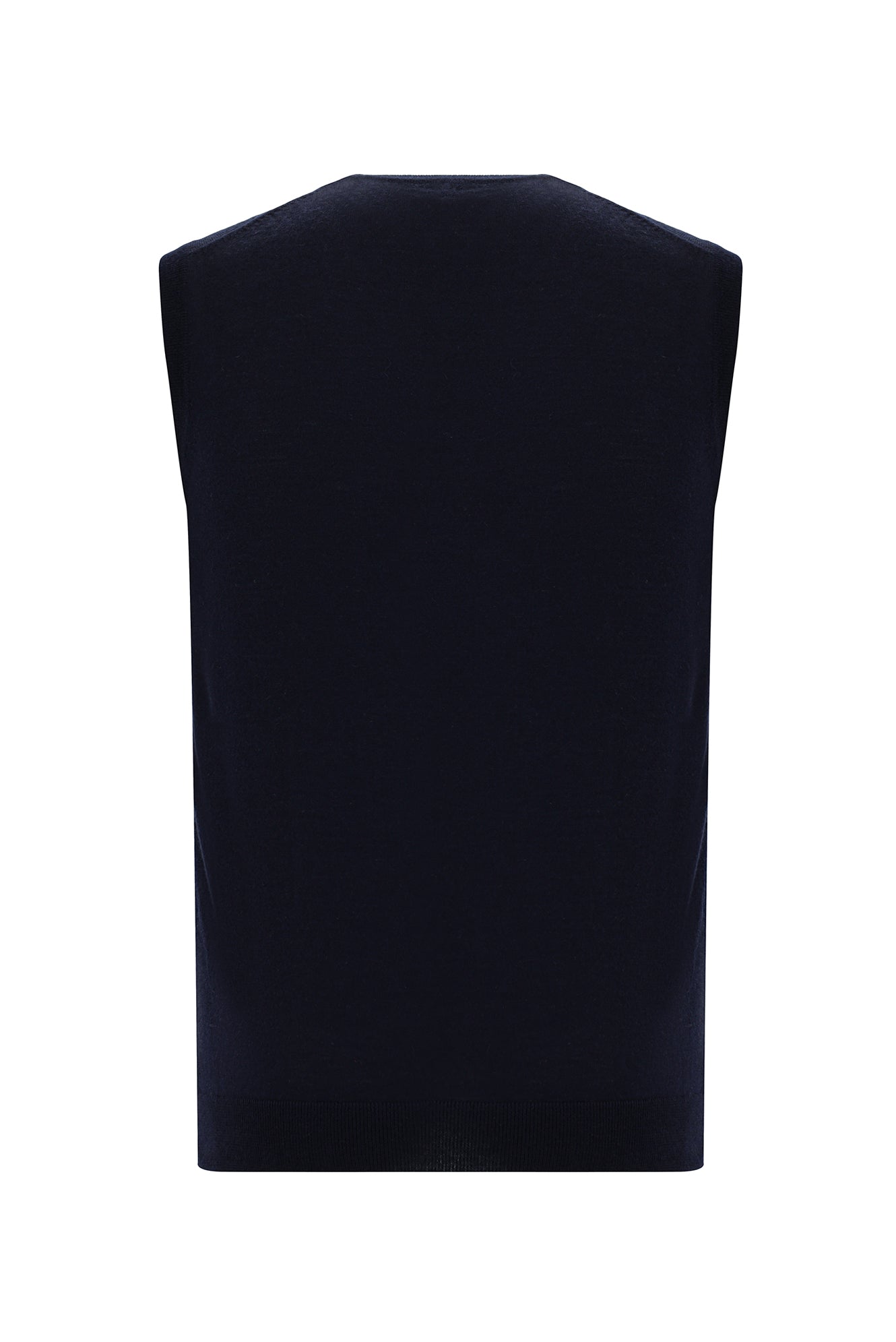 Koyu Lacivert V Yaka Yünlü Kaşmirli Triko Süveter