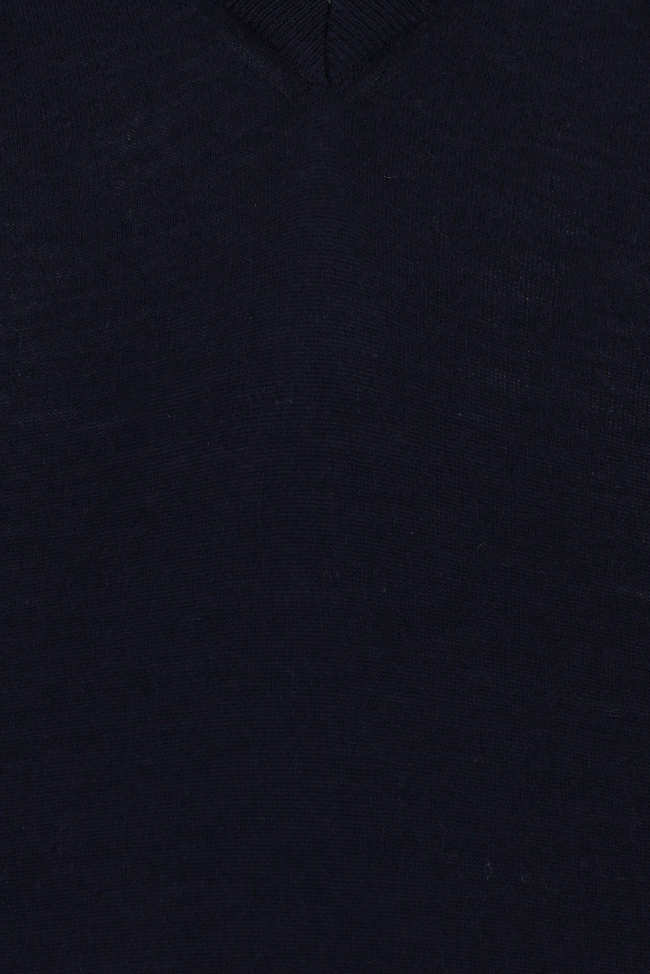 Koyu Lacivert V Yaka Yünlü Kaşmirli Triko Süveter