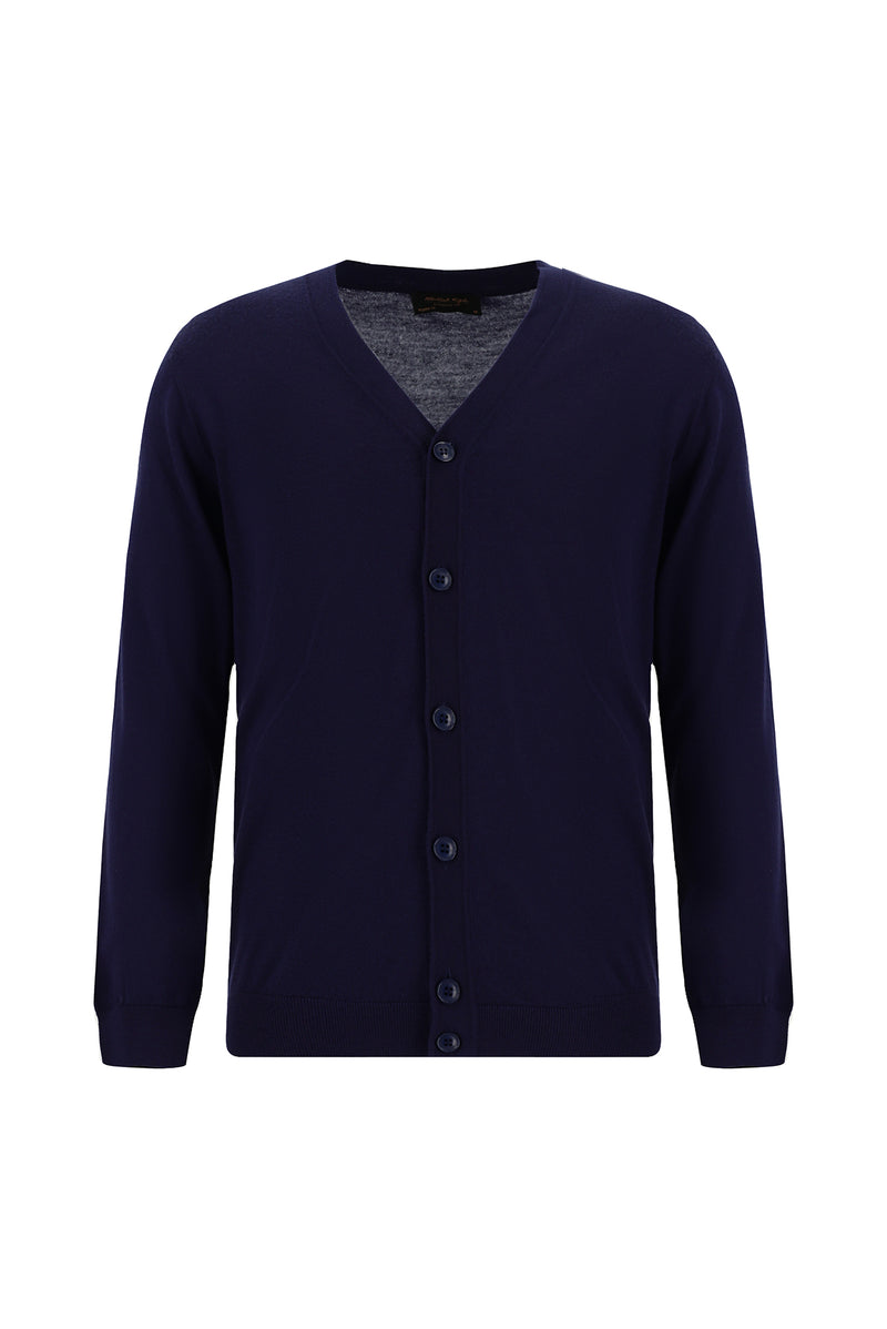 Açık Lacivert Yün Triko Hırka