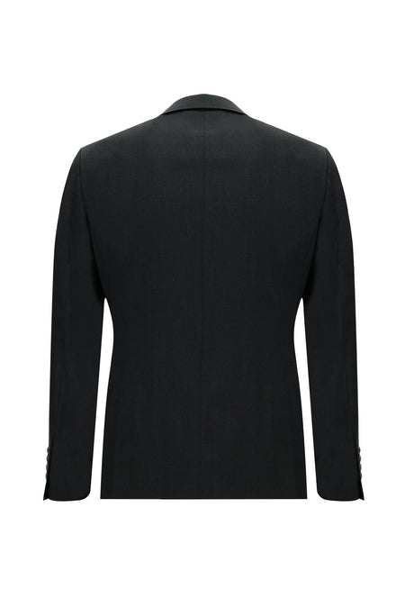 Orta Antrasit Slim Fit Dar Kesim Klasik Yün Takım Elbise