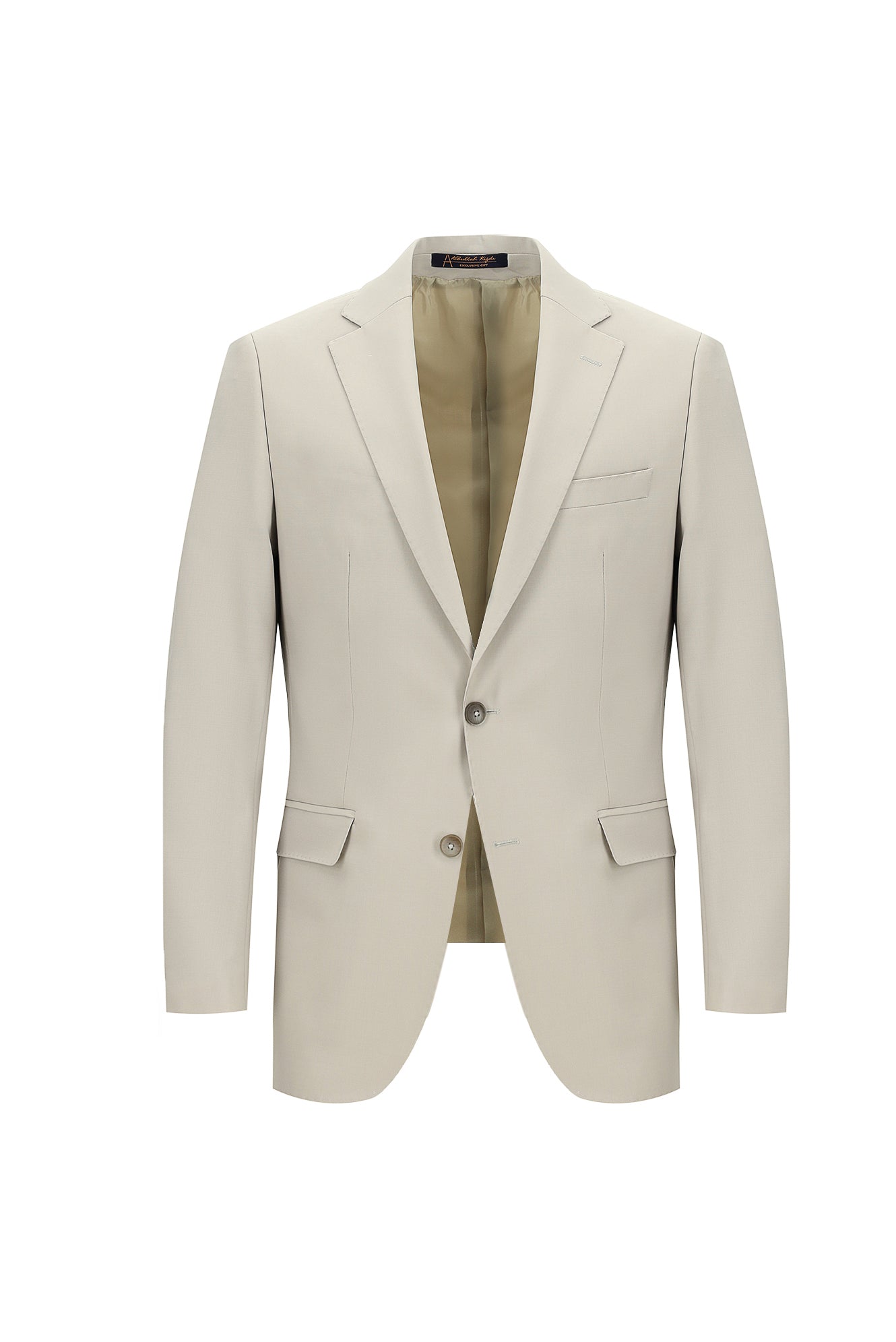 Orta Bej Regular Fit Yünlü Klasik Takım Elbise