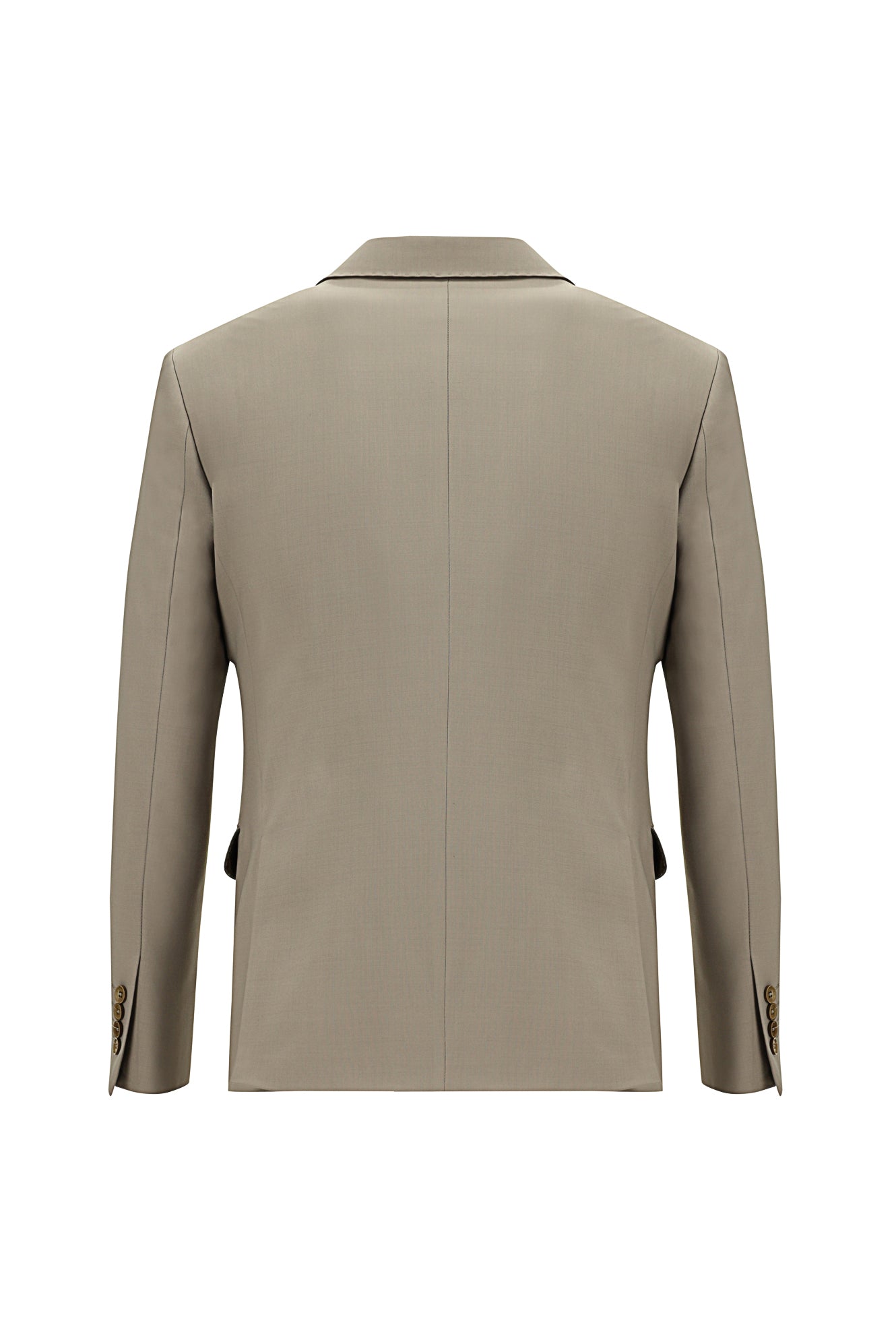 Koyu Bej Slim Fit Dar Kesim Yünlü Kombinli Yelekli Takım Elbise