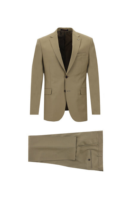 Orta Vizon Slim Fit Dar Kesim Yünlü Klasik Takım Elbise