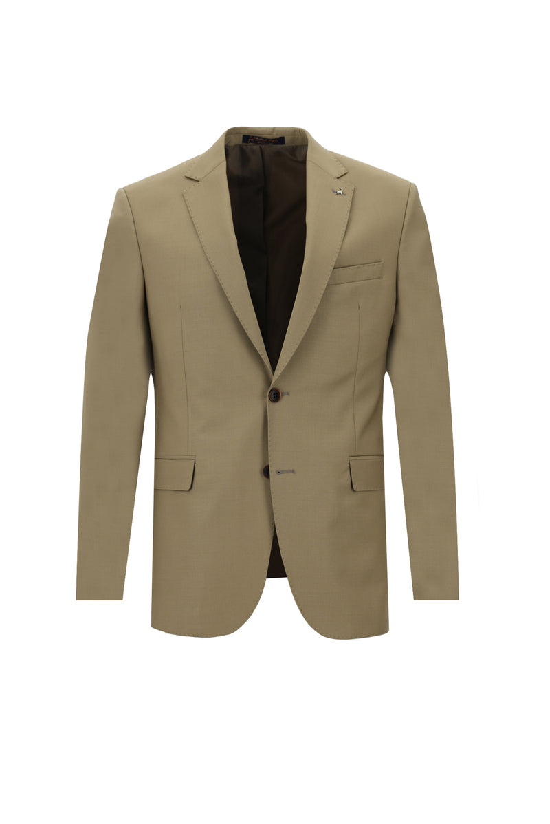 Orta Vizon Slim Fit Dar Kesim Yünlü Klasik Takım Elbise