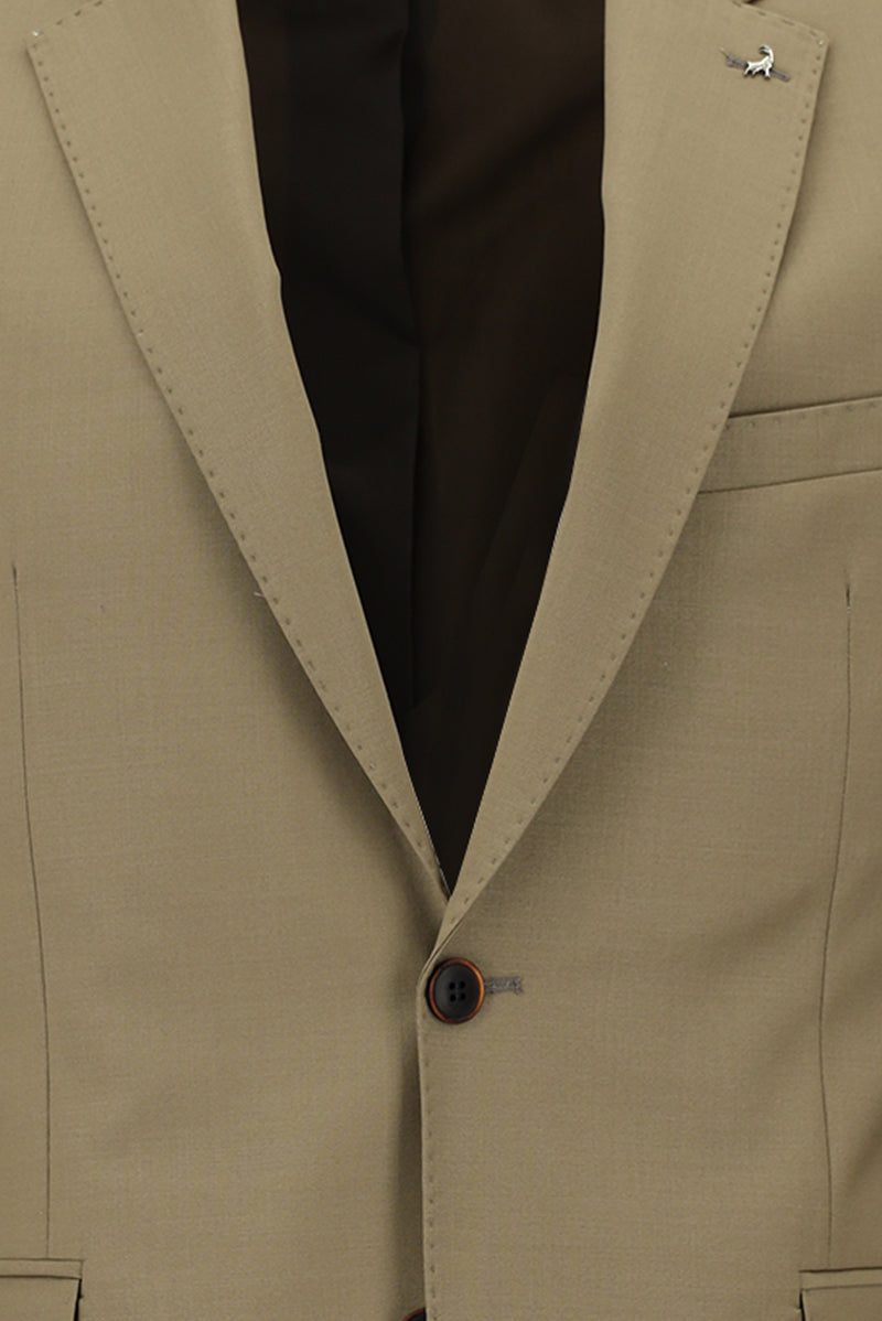 Orta Vizon Slim Fit Dar Kesim Yünlü Klasik Takım Elbise