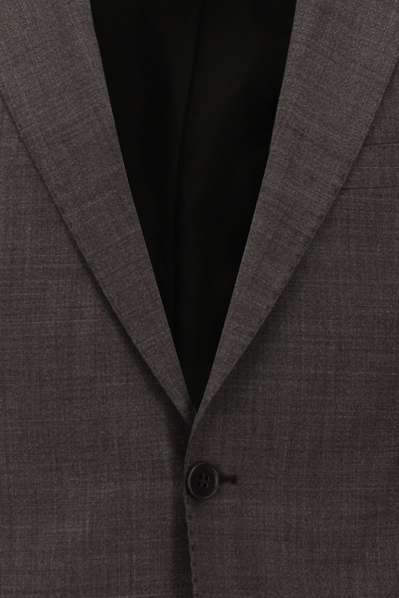 Koyu Kahve Slim Fit Dar Kesim Yünlü Klasik Desenli Takım Elbise