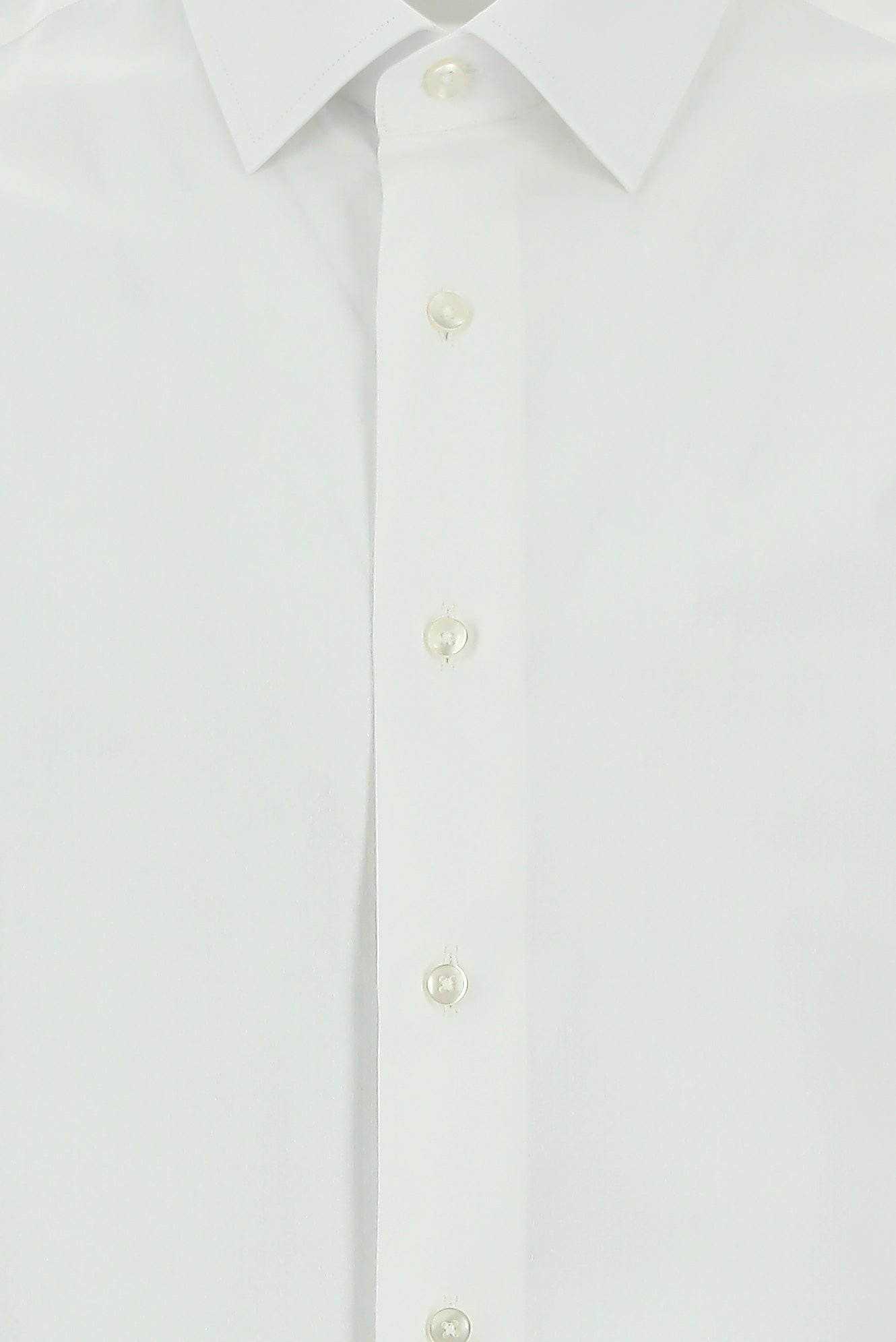 Beyaz Uzun Kol Slim Fit Dar Kesim Desenli Klasik Pamuk Gömlek