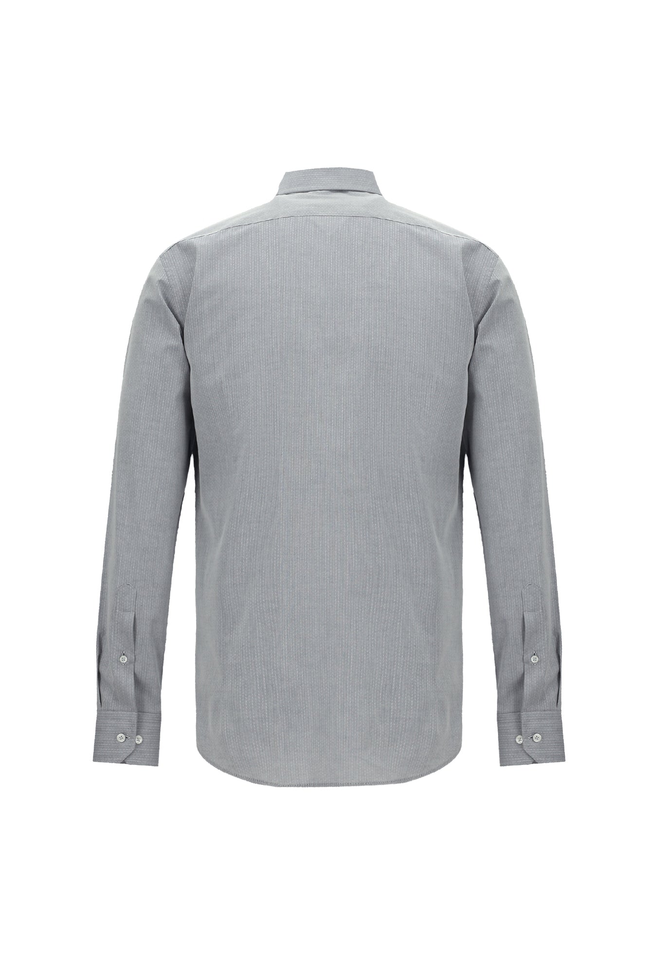 Koyu Lacivert Uzun Kol Slim Fit Dar Kesim Klasik Desenli Pamuk Gömlek