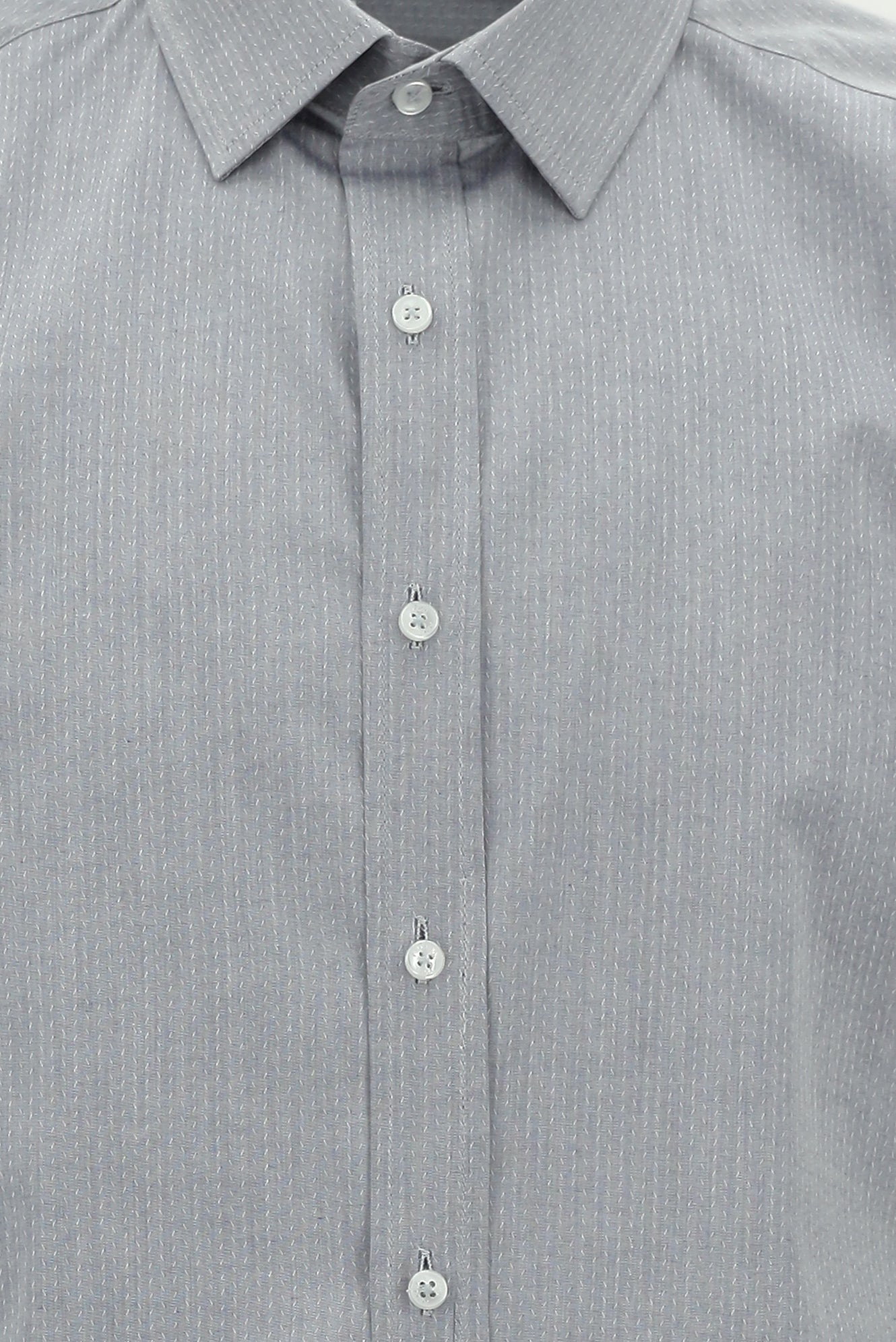 Koyu Lacivert Uzun Kol Slim Fit Dar Kesim Klasik Desenli Pamuk Gömlek