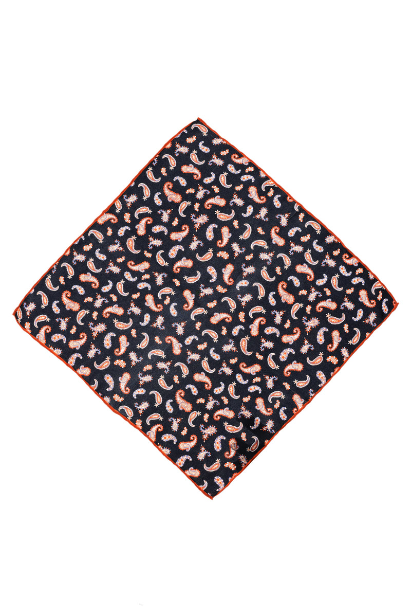 Koyu Lacivert Desenli Mendil