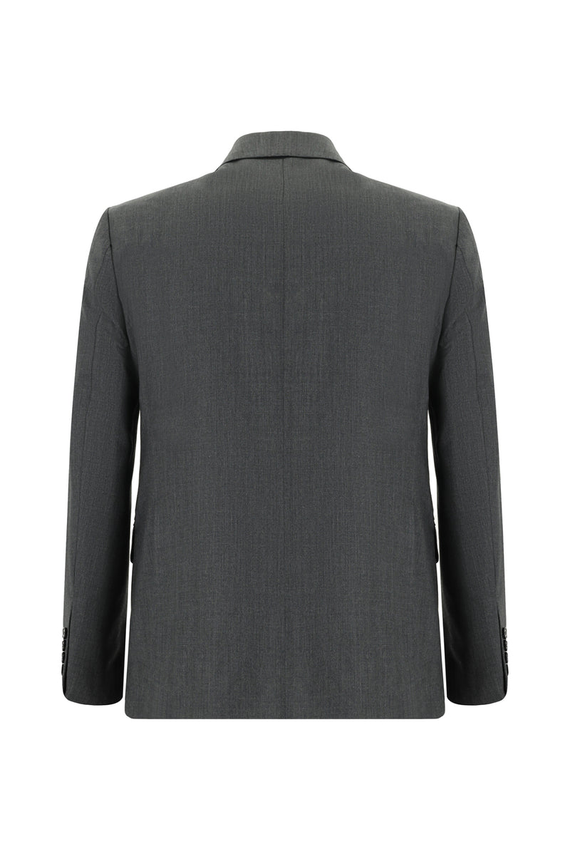 Açık Antrasit Slim Fit Dar Kesim Yün Klasik Takım Elbise