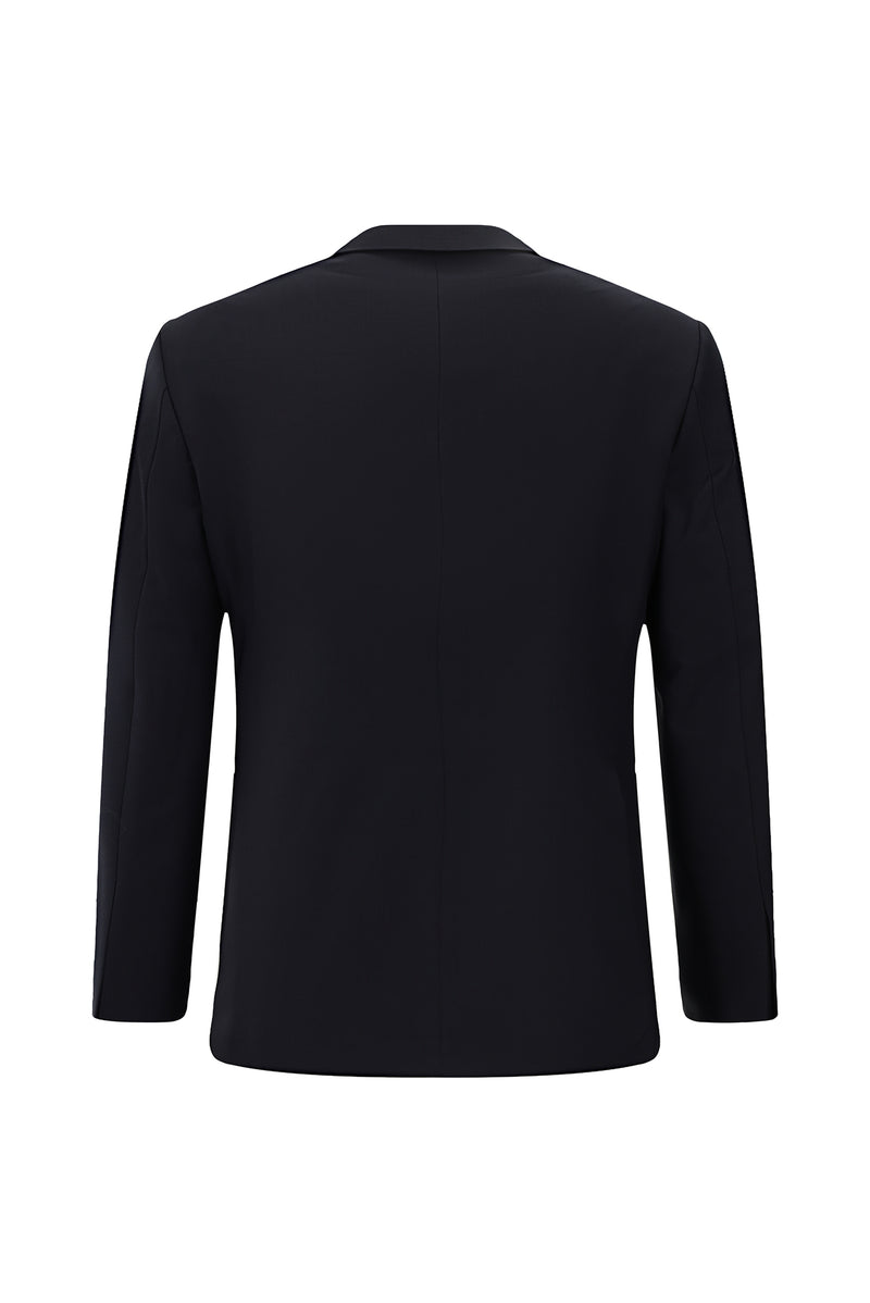 Koyu Lacivert Slim Fit Dar Kesim Yünlü Klasik Takım Elbise