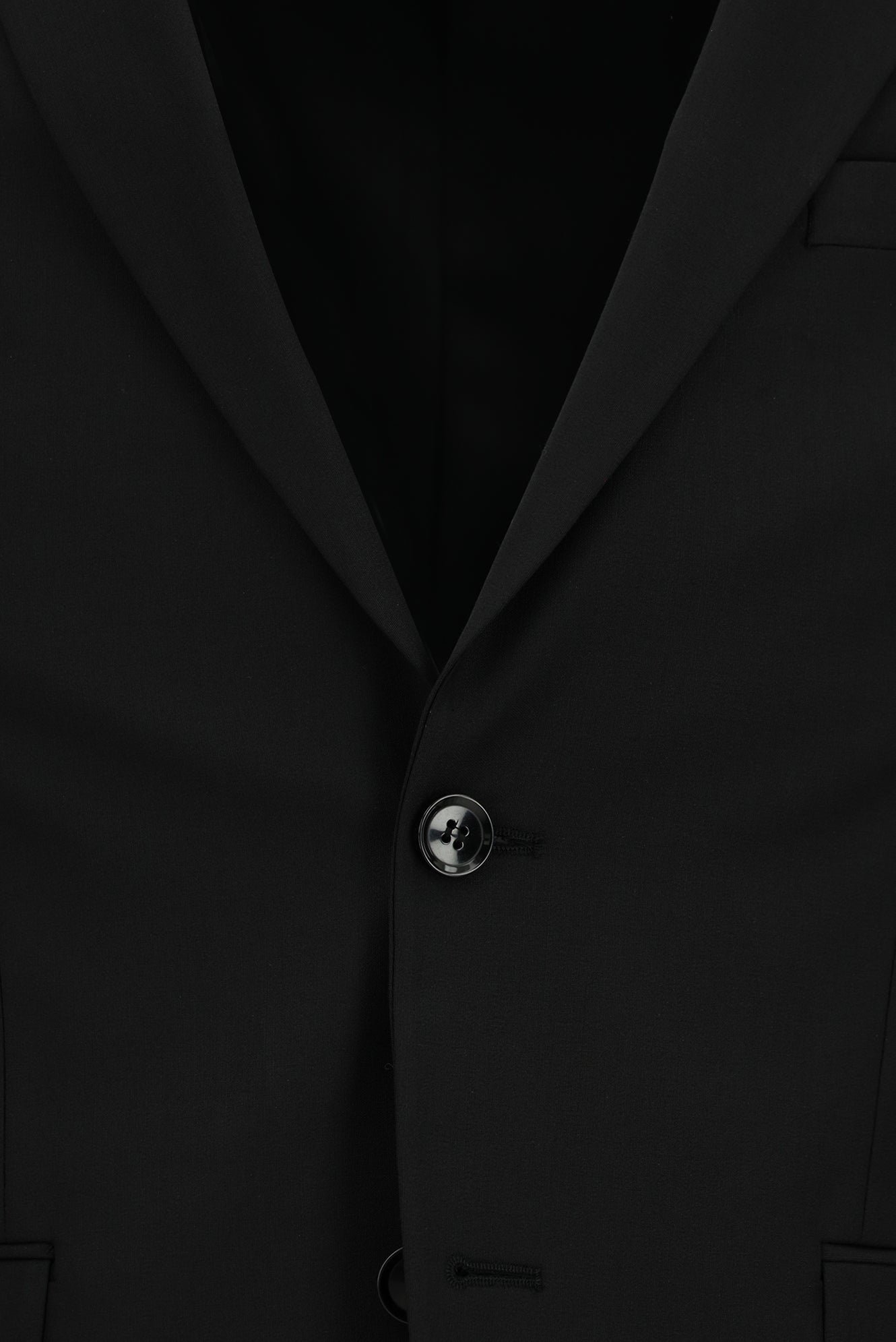 Siyah Slim Fit Dar Kesim Yünlü Klasik Takım Elbise