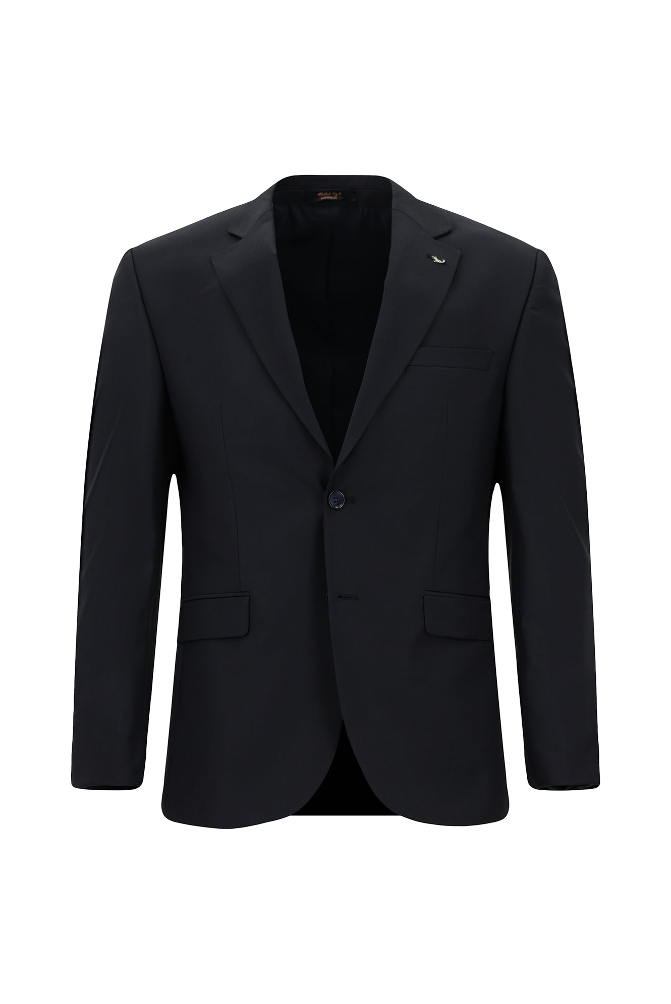 Siyah Lacivert Slim Fit Dar Kesim Yünlü Klasik Takım Elbise