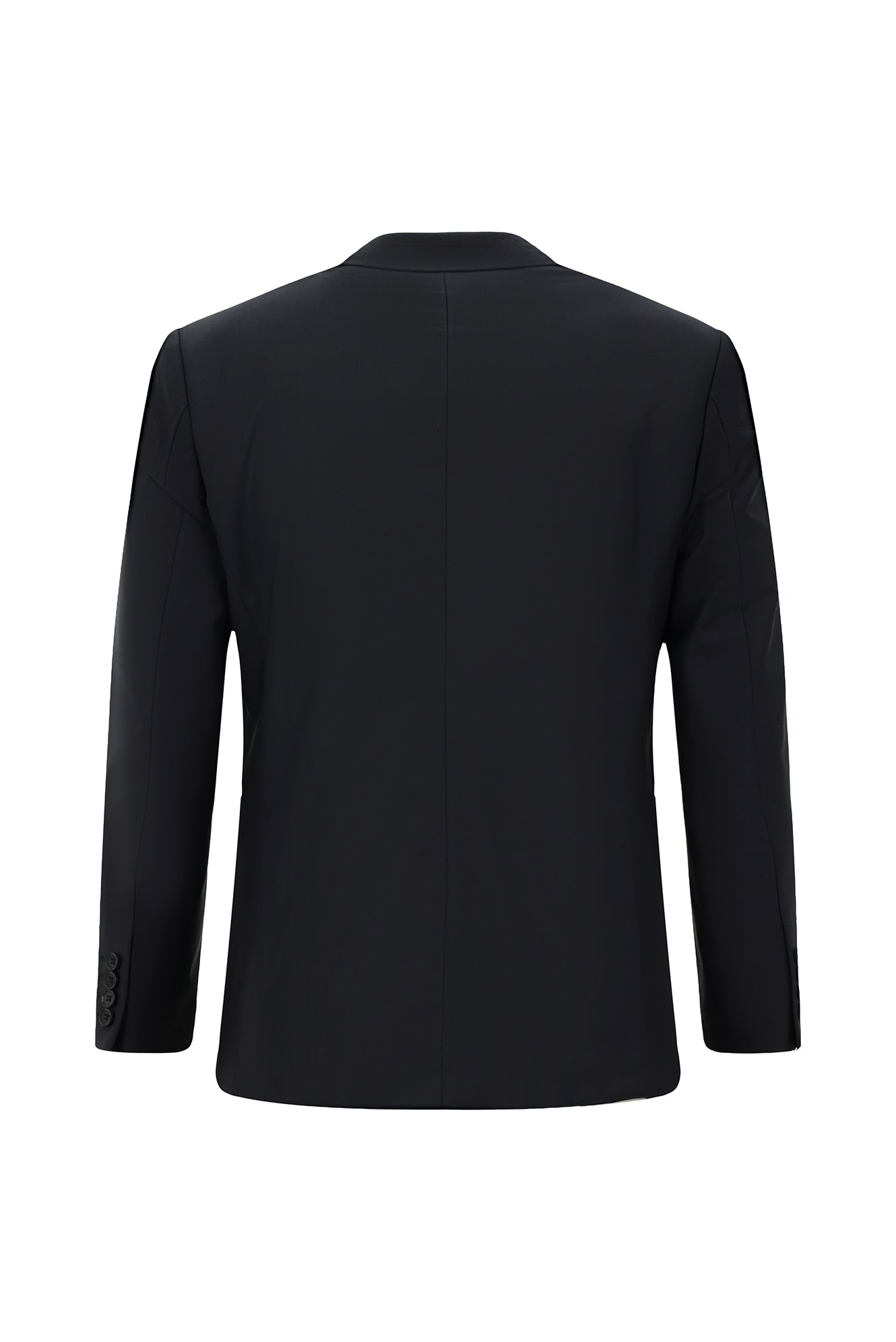 Siyah Lacivert Slim Fit Dar Kesim Yünlü Klasik Takım Elbise