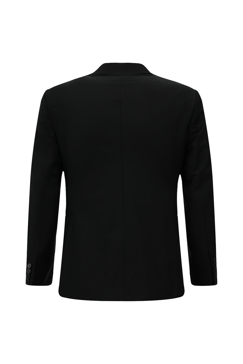 Siyah Super Slim Fit Ekstra Dar Kesim Yünlü Klasik Takım Elbise