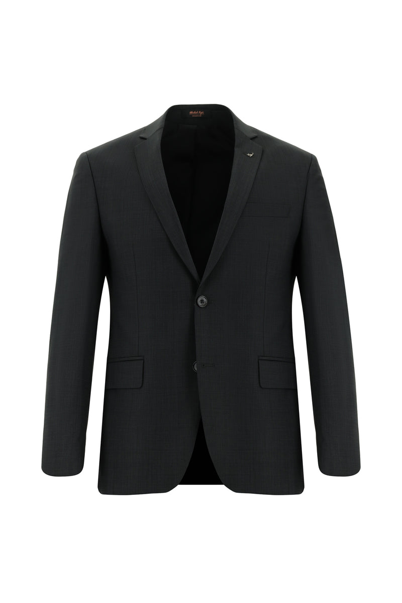 Orta Antrasit Super Slim Fit Ekstra Dar Kesim Yünlü Klasik Takım Elbise