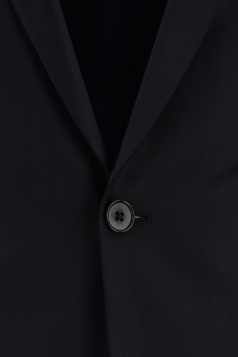 Siyah Lacivert Super Slim Fit Ekstra Dar Kesim Yünlü Klasik Takım Elbise