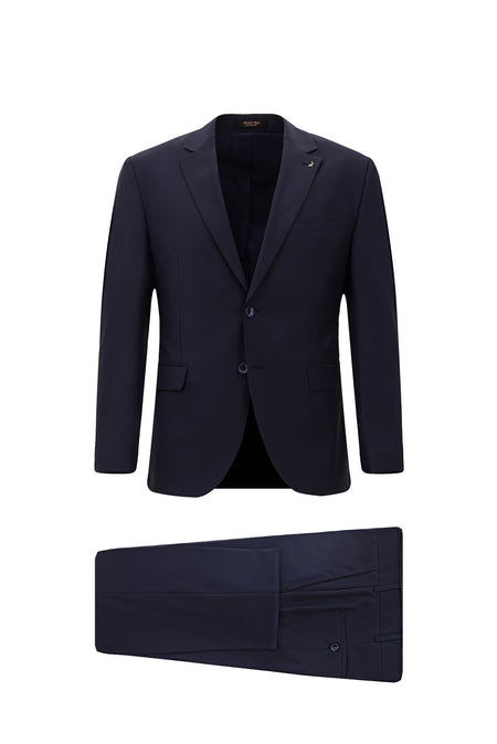 Açık Lacivert Slim Fit Dar Kesim Yünlü Klasik Takım Elbise