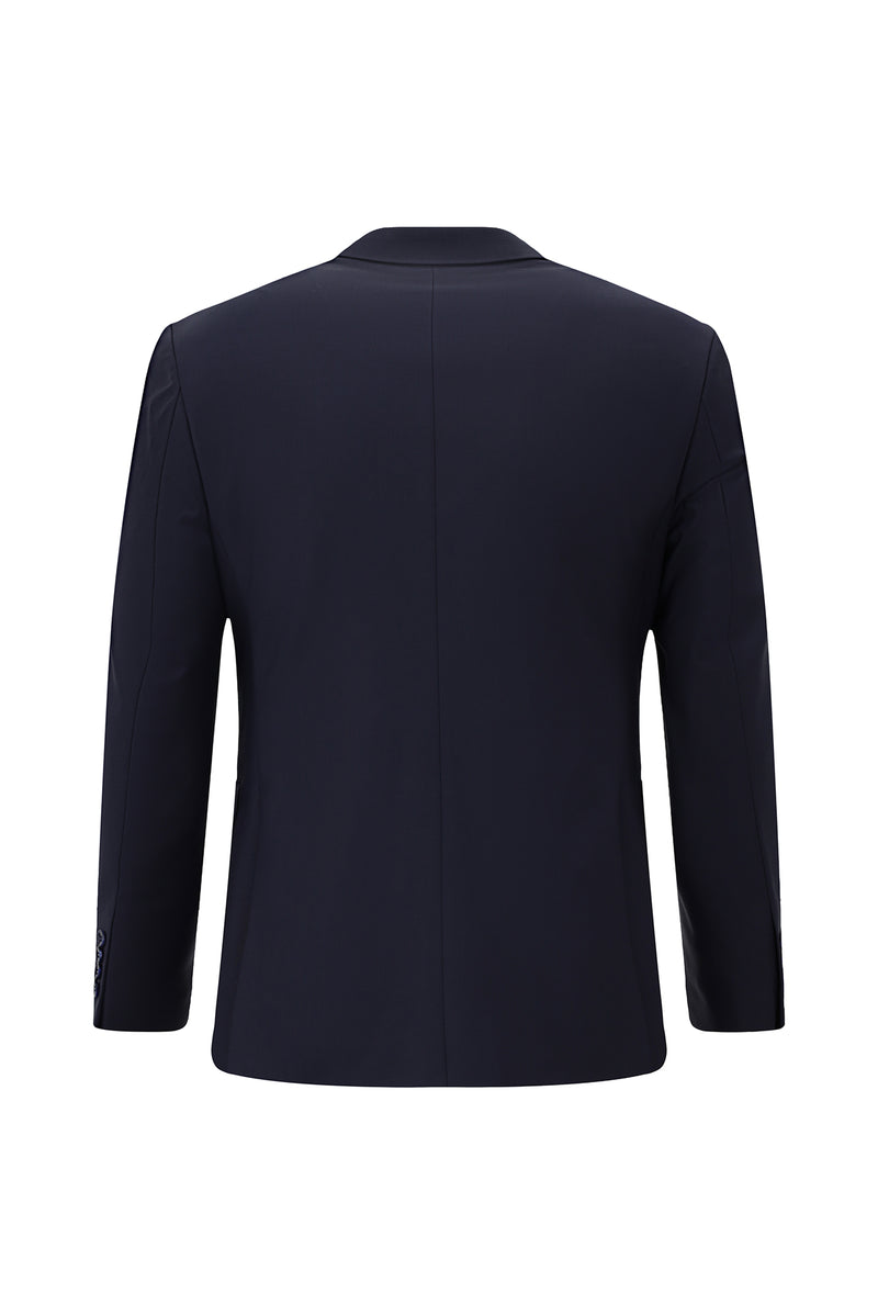 Açık Lacivert Relaxed Fit Rahat Kesim Yünlü Klasik Takım Elbise