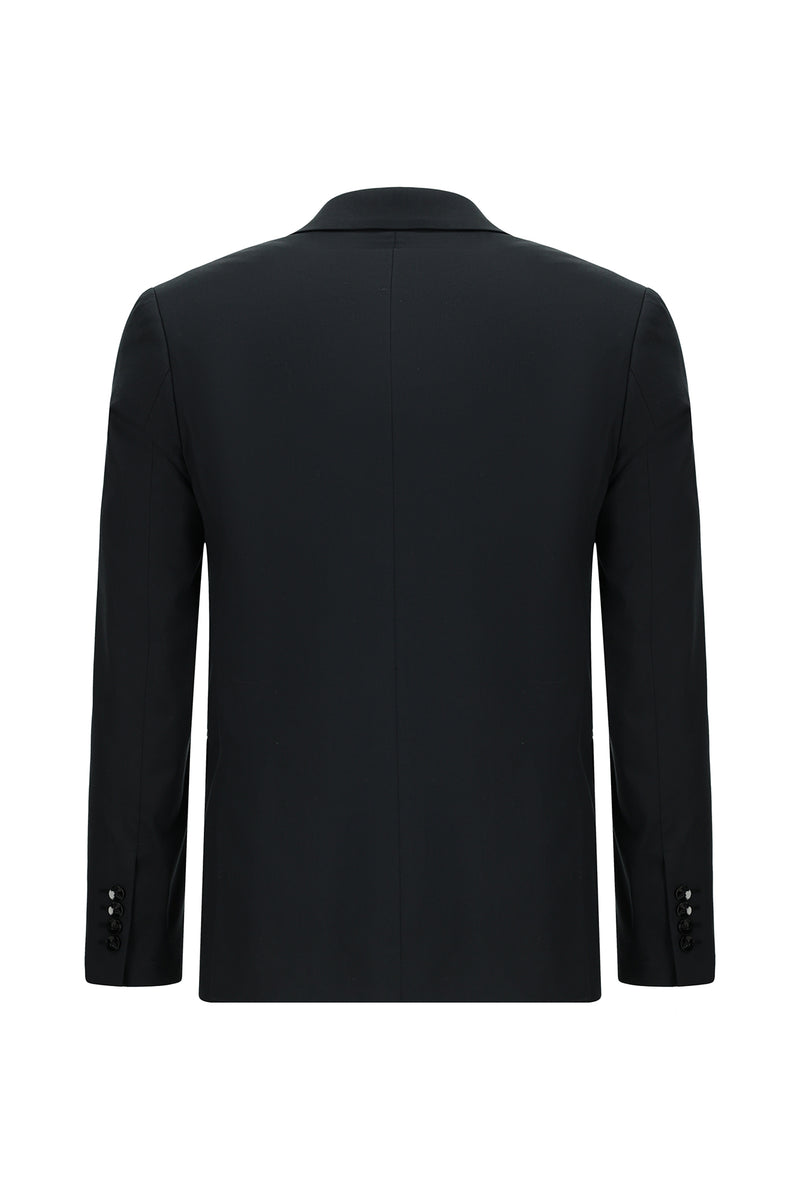 Siyah Super Slim Fit Ekstra Dar Kesim Lyocell Karışımlı Klasik Takım Elbise